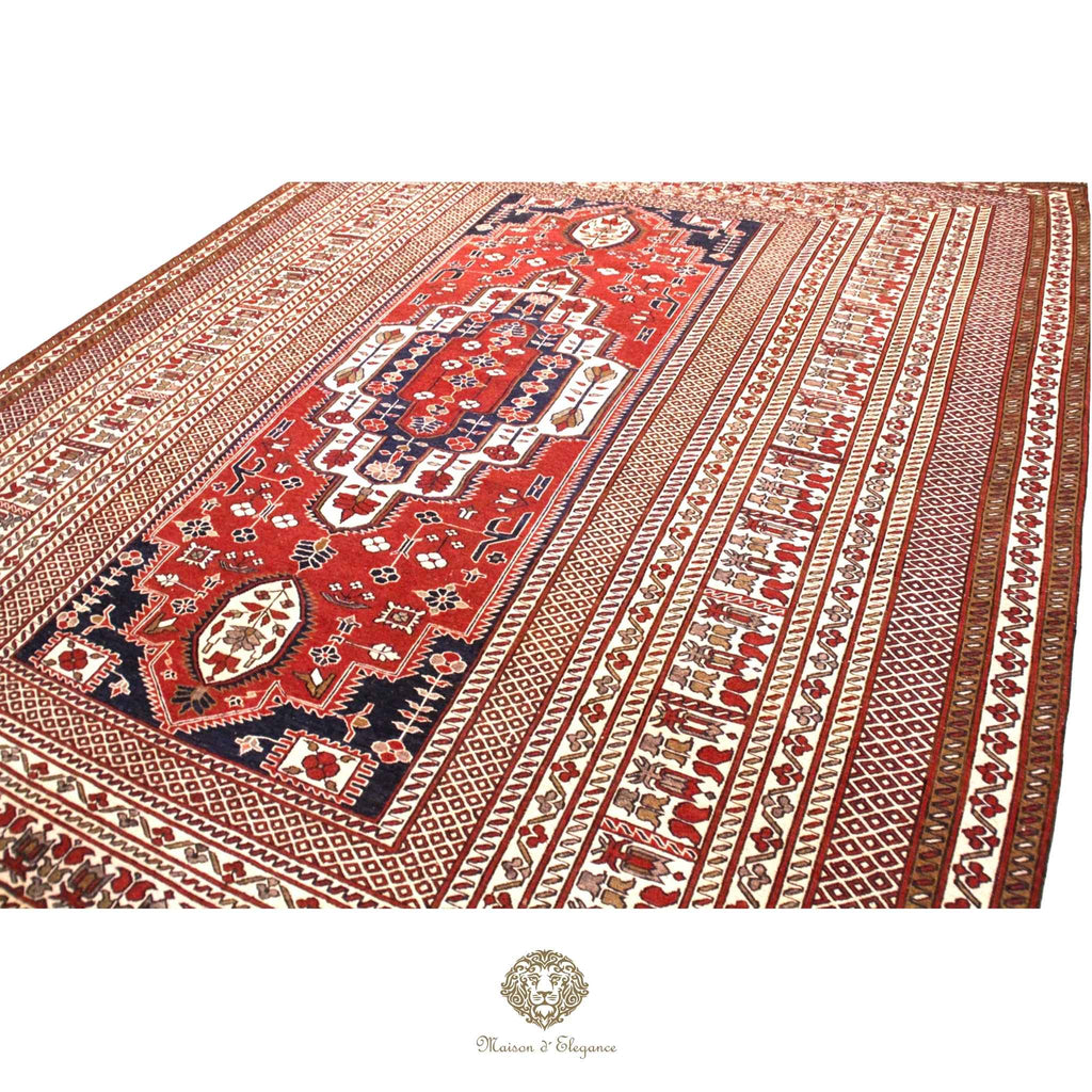 Fine Rare Flat-Weave Sumac Persian Wool Kilim | Medallion Design