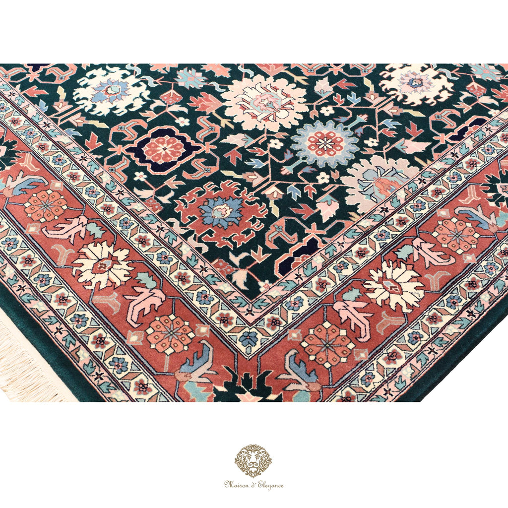 Alfombra de lana superfina con diseño floral verde Heriz | Alfombra Empire Maison 274 x 385 cm