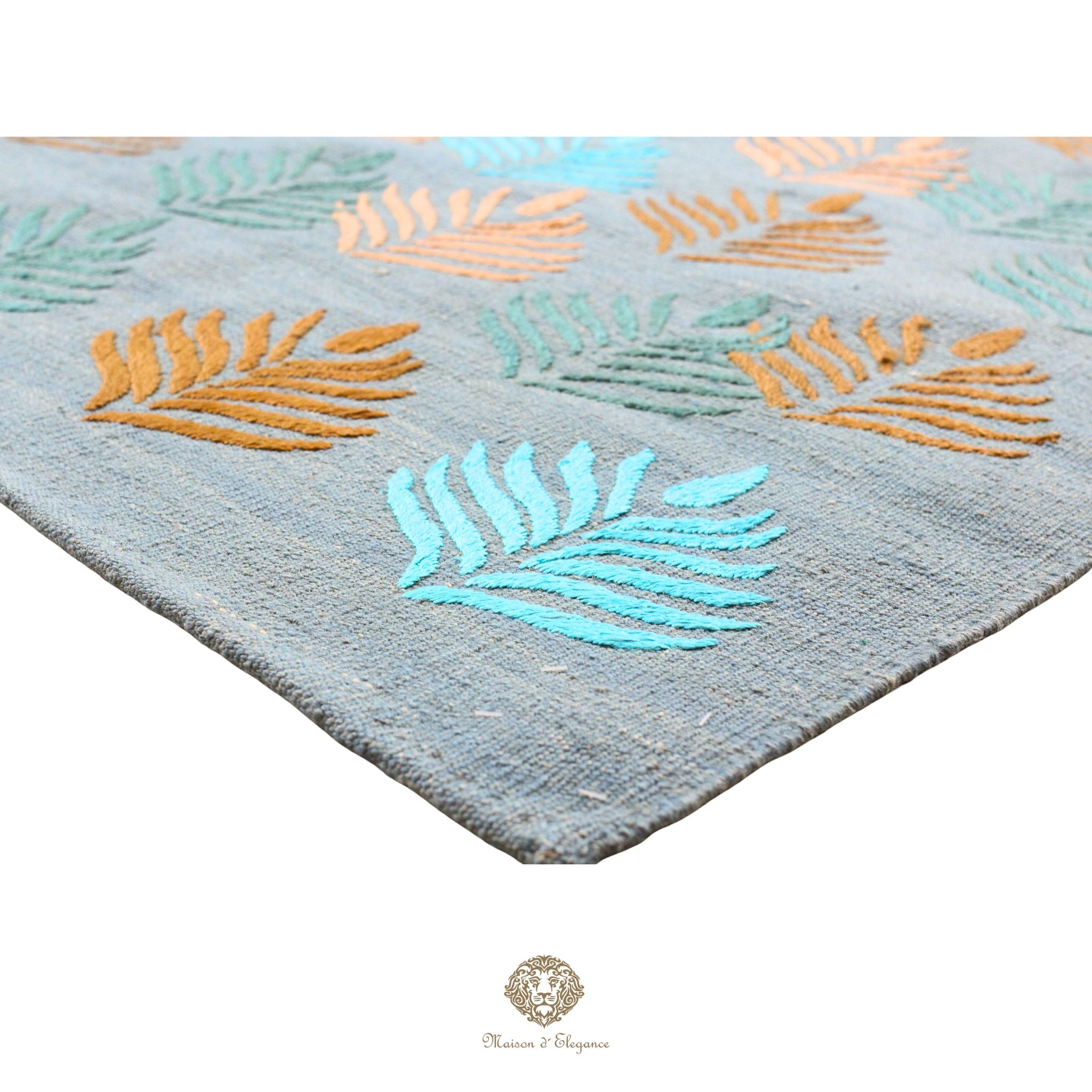 Kilim única moderna Tejido a Mano | Alfombra Plana de Lana y Seda con Tintes Naturales 182x256 cm