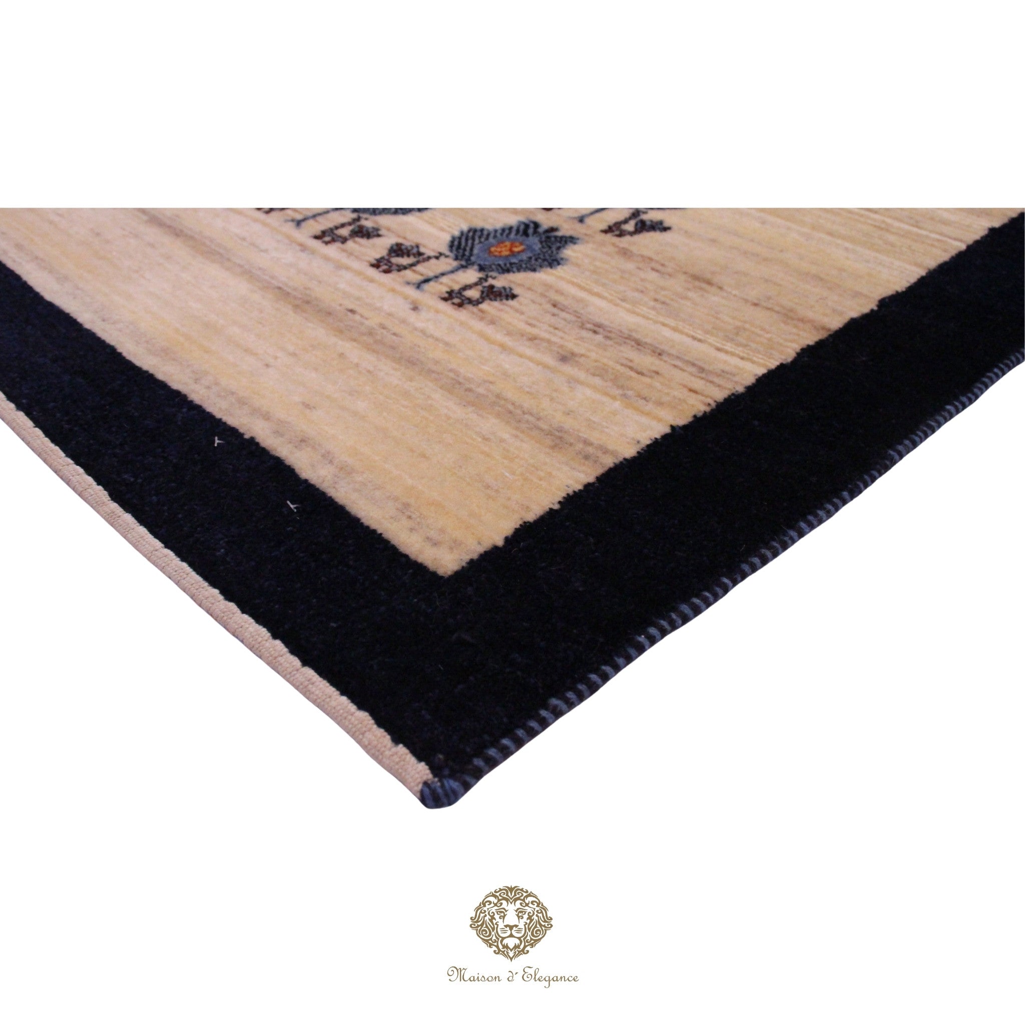 Lujosa alfombra persa de lana Qashqai hecha a mano: diseño tradicional de cachemira, colección Zollanvari