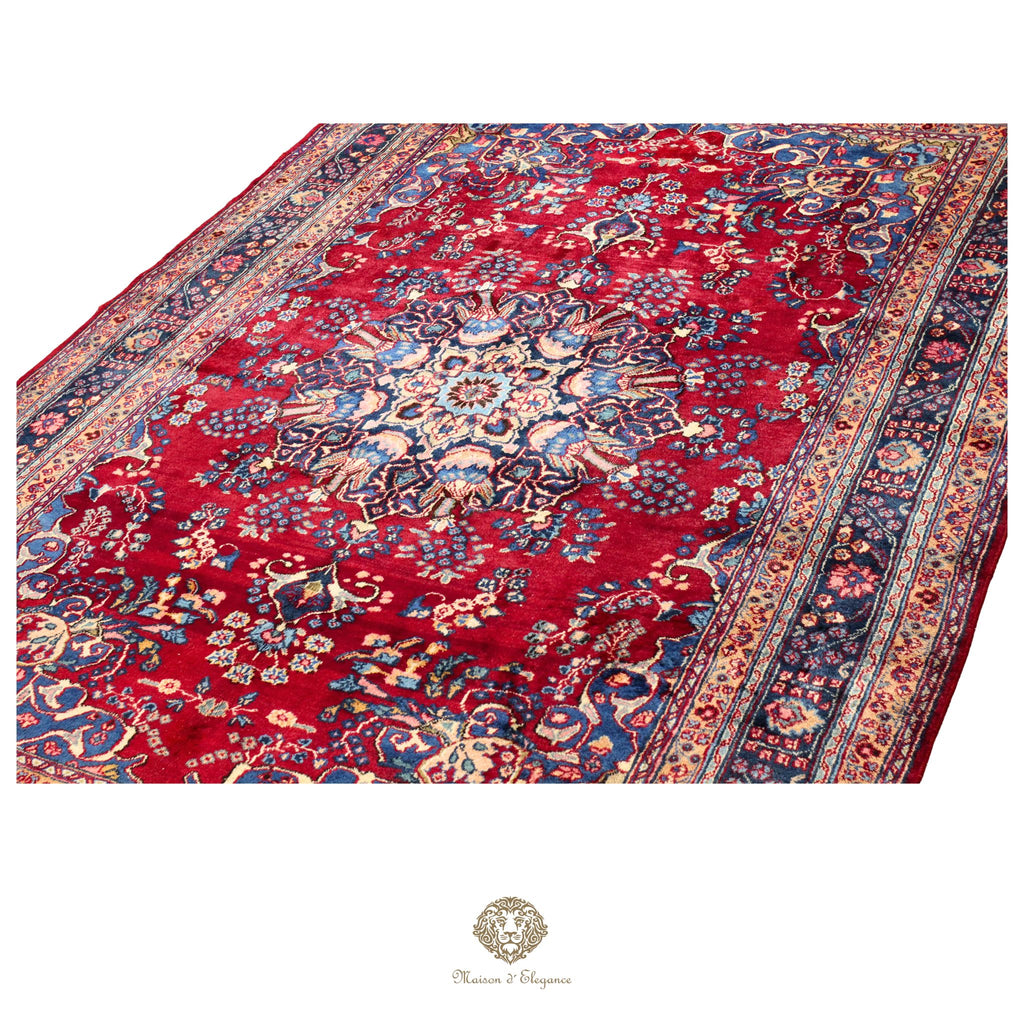 Alfombra Persa Mashhad Lana | Floral Medallón Design  Rojo 244 x 347 cm