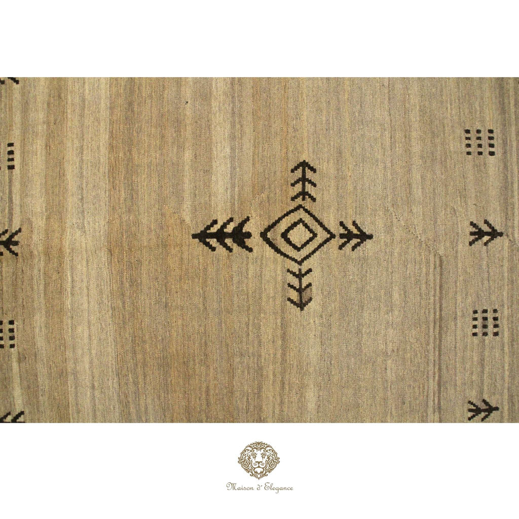 Textile with geometric pattern on a beige background