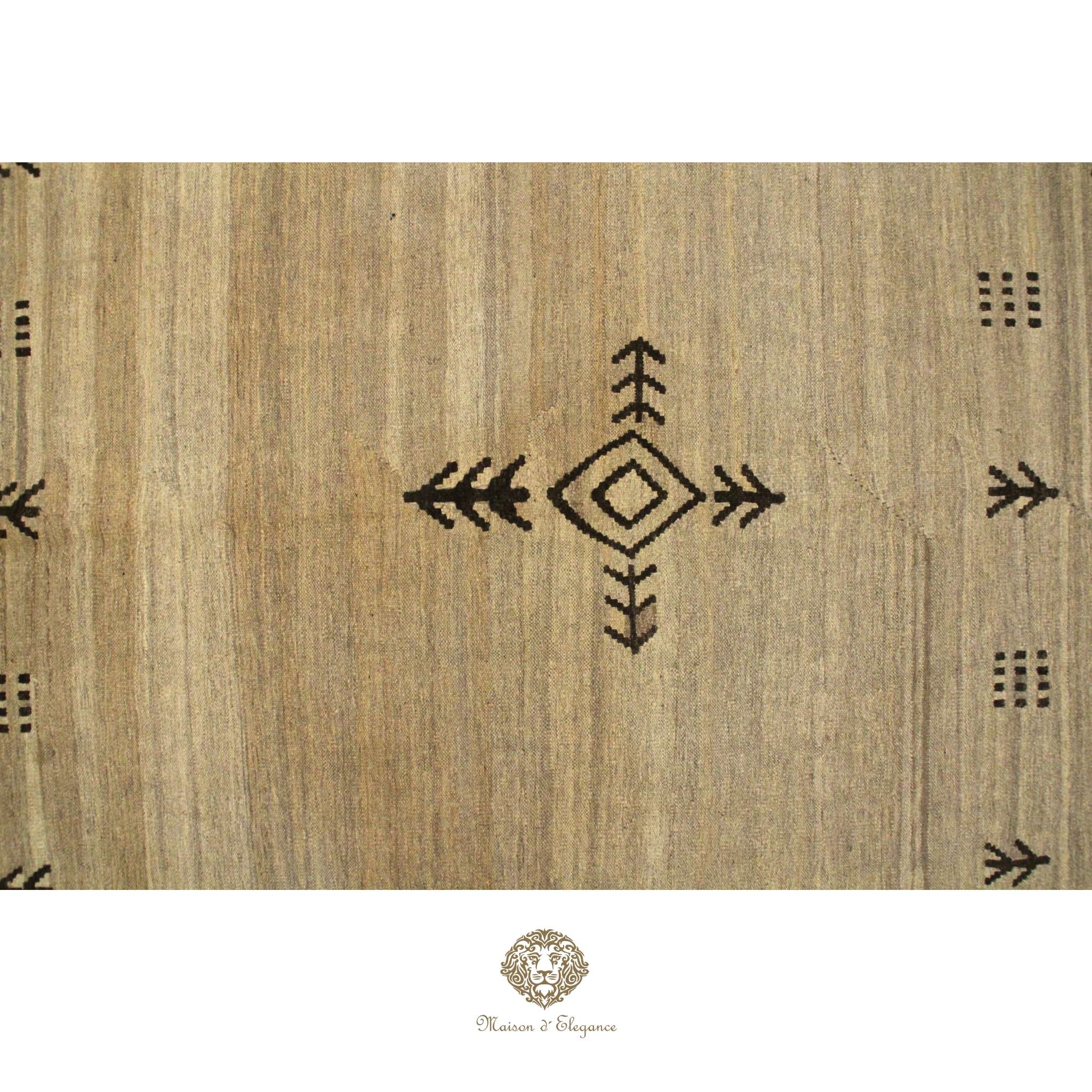 Textile with geometric pattern on a beige background