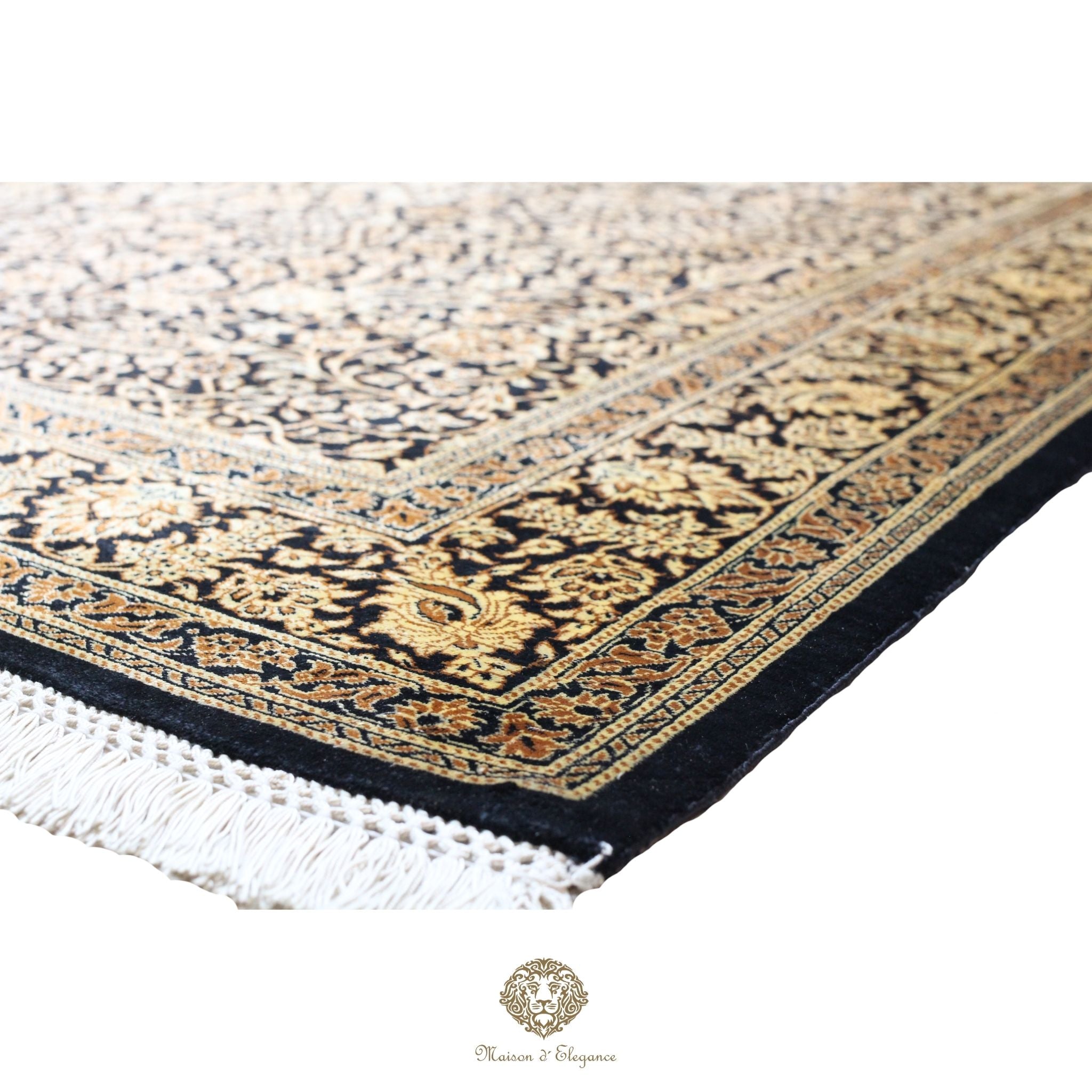 Alfombra persa exclusiva de seda pura, anudada a mano, teñida de forma natural, obra maestra de alta gama, firmada, 100x152 cm