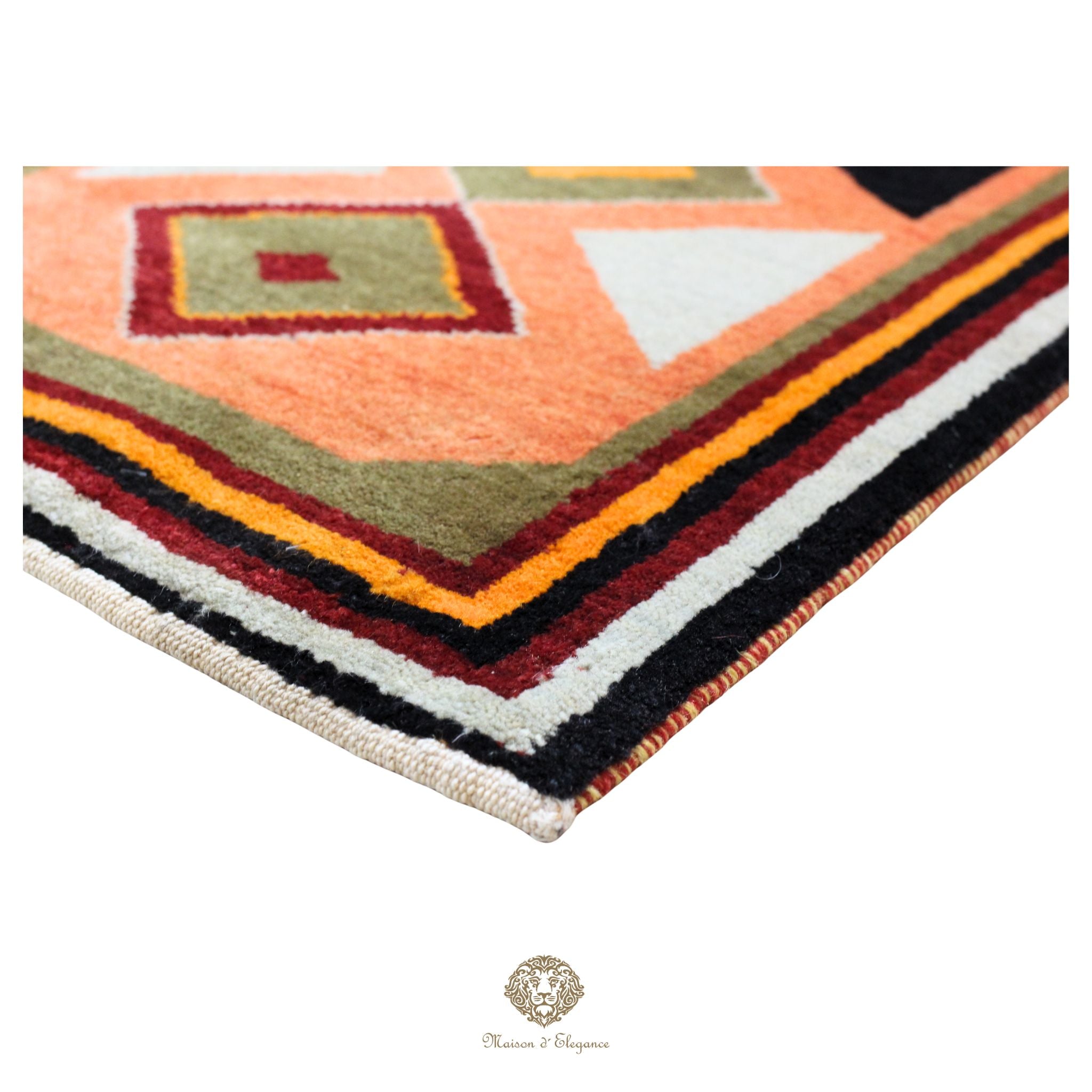 Alfombra persa Kashkuli Loribaft teñida con tintes naturales | Gabbeh de lana hecha a mano 51x137 cm