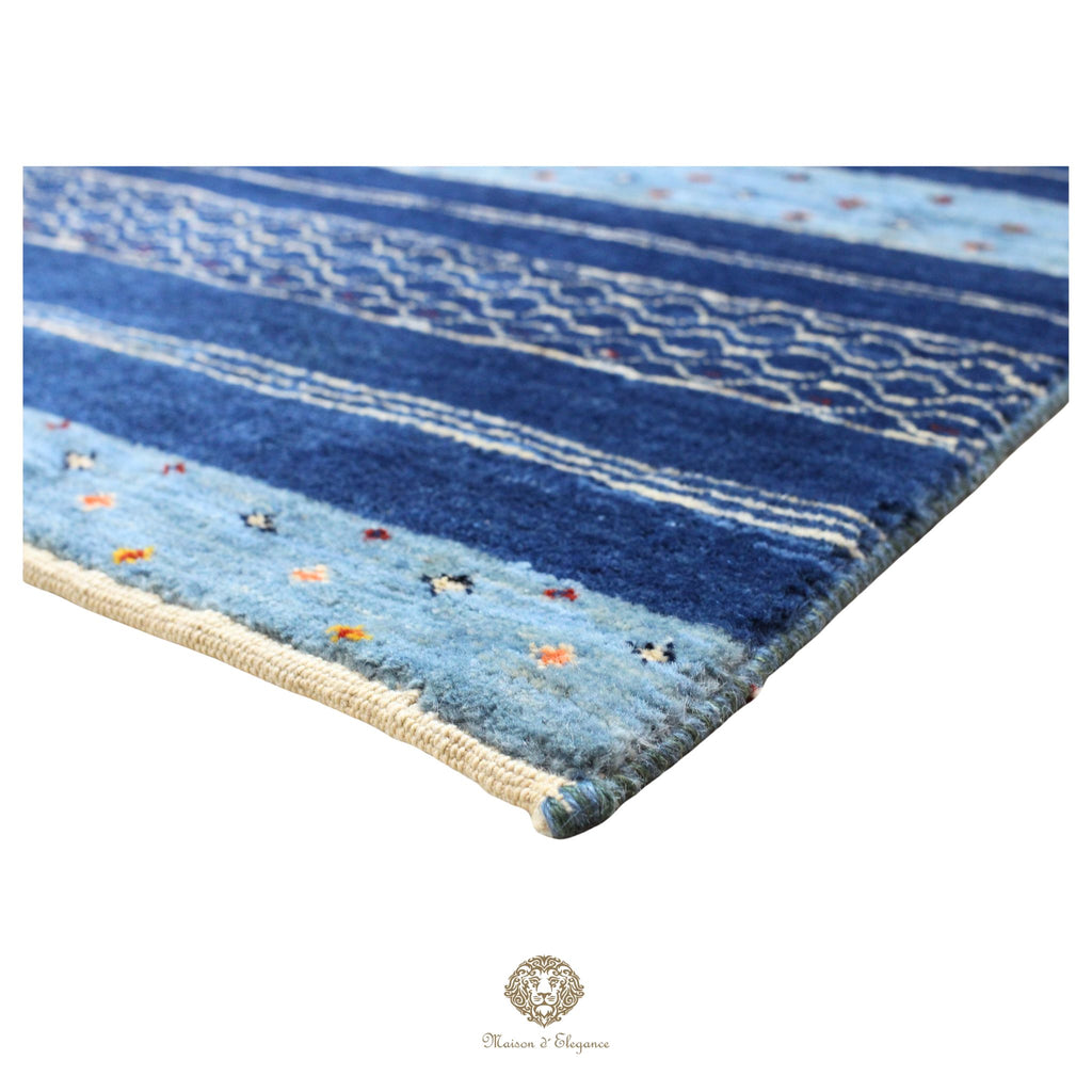 Alfombra persa Kashkuli azul | Gabbeh de lana hecha a mano 79x120 cm