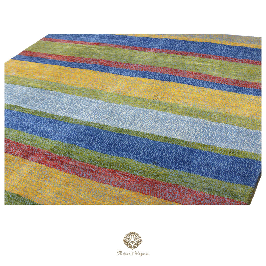 Alfombra persa Kashkuli colorida | Gabbeh de lana hecha a mano 191 x 204 cm