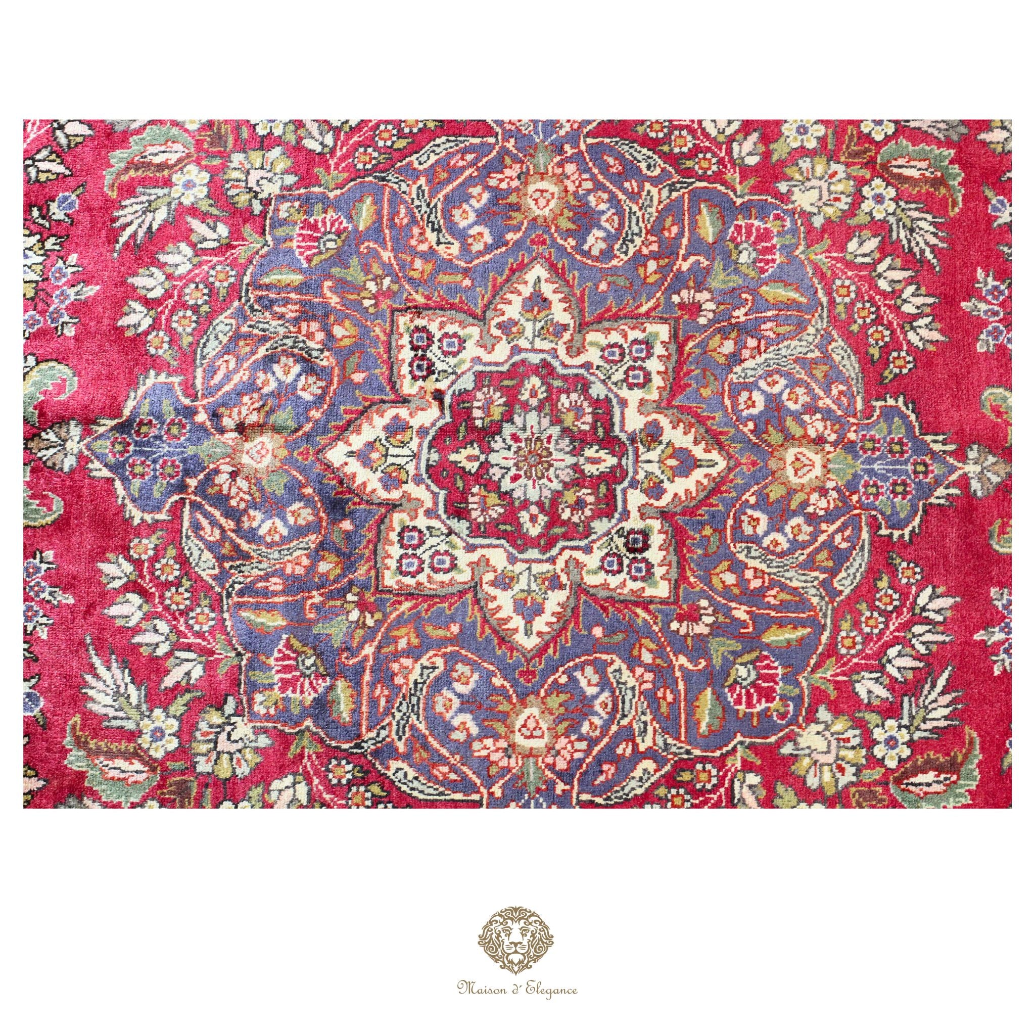 Alfombra persa clásica de lana Tabriz teñida naturalmente | Diseño de medallón hecho a mano 295 x 405 cm