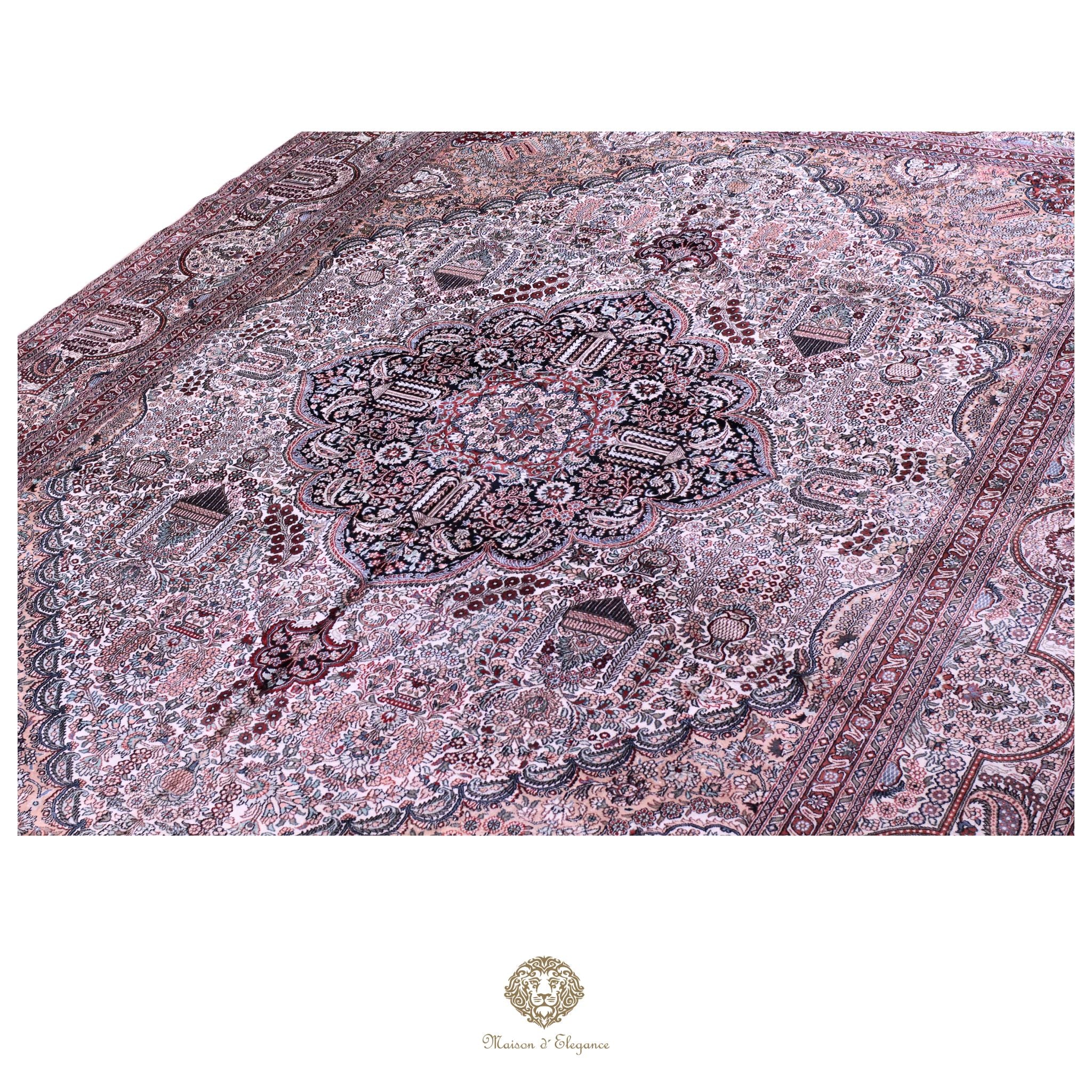 Alfombra china de seda de alta gama, exclusiva, hecha a mano | obra maestra, 310 x 440 cm