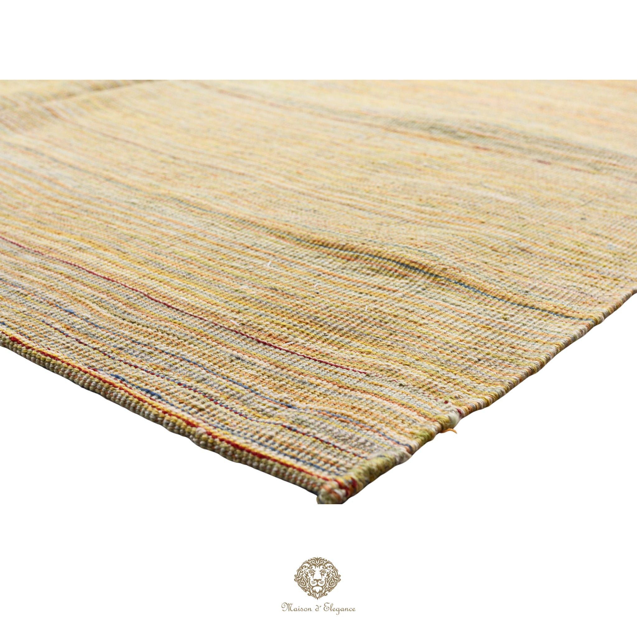 Alfombra Kilim moderna de lana lisa en color neutro con tejido plano | Colección Maison Zagros 172x244 cm