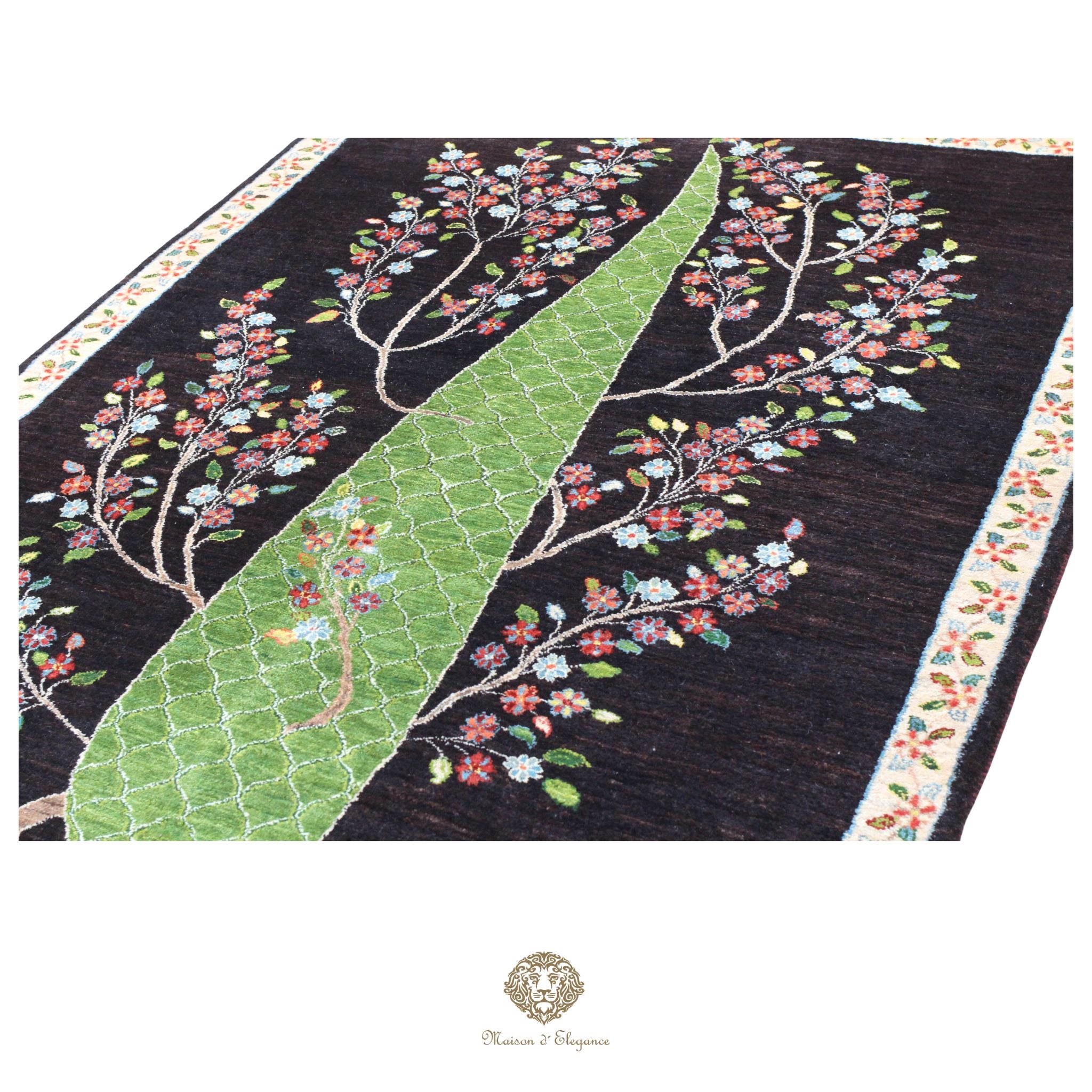 Alfombra persa de lana hecha a mano Kashkuli Nomadic | Diseño Cypress 157 x 206 cm