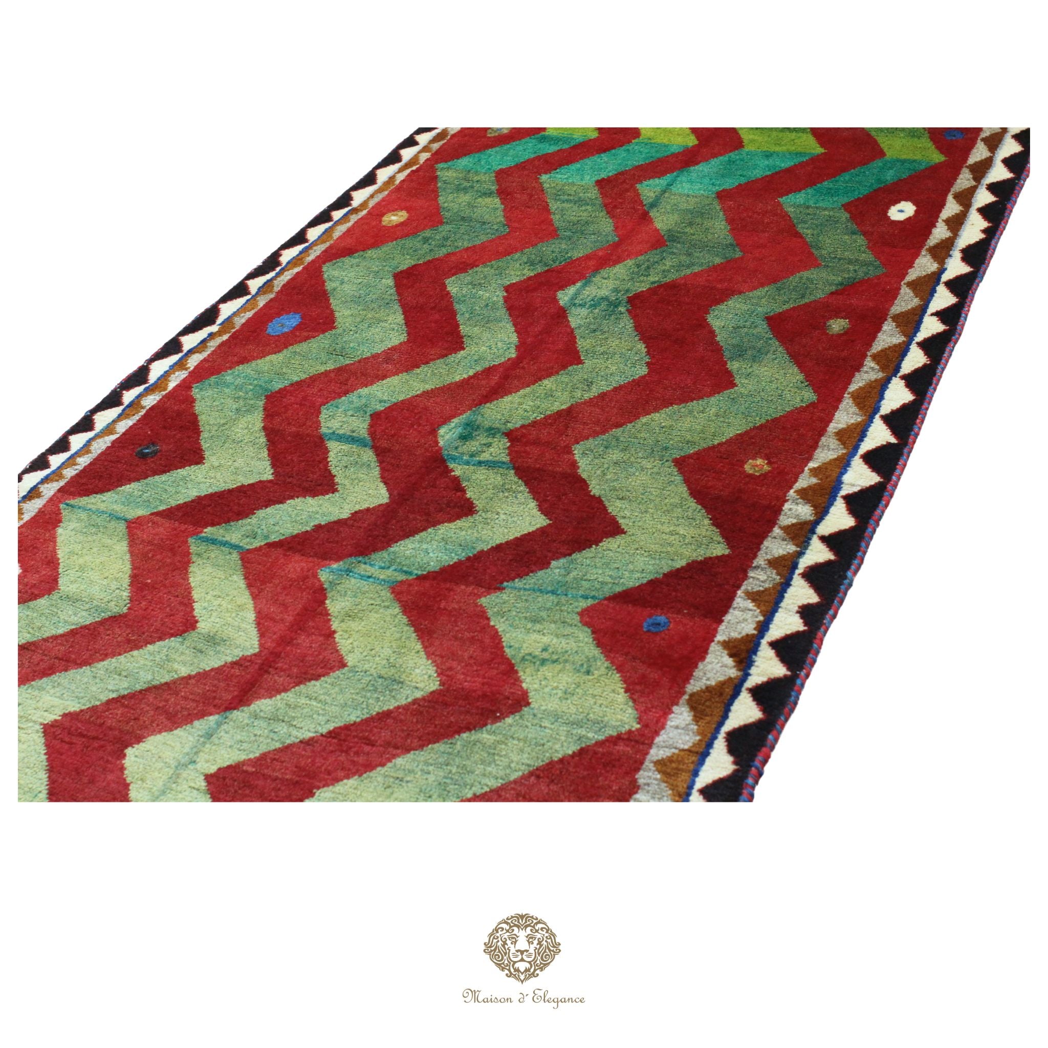 Alfombra persa Kashkuli Loribaft teñida con tintes naturales | Gabbeh de lana hecha a mano 100 x 203 cm