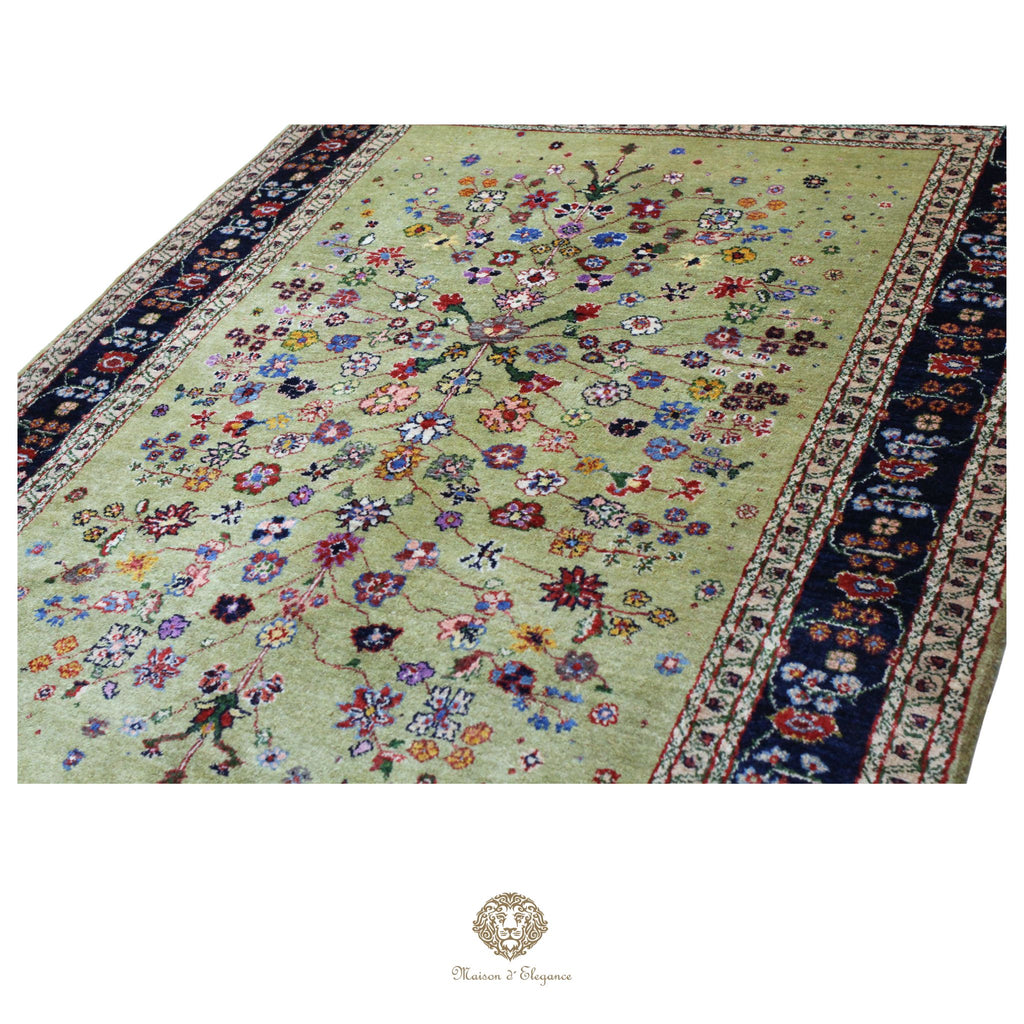 Alfombra persa Trible Fine Kashkuli con tintes naturales | Loribaft de lana hecha a mano 129 x 177 cm