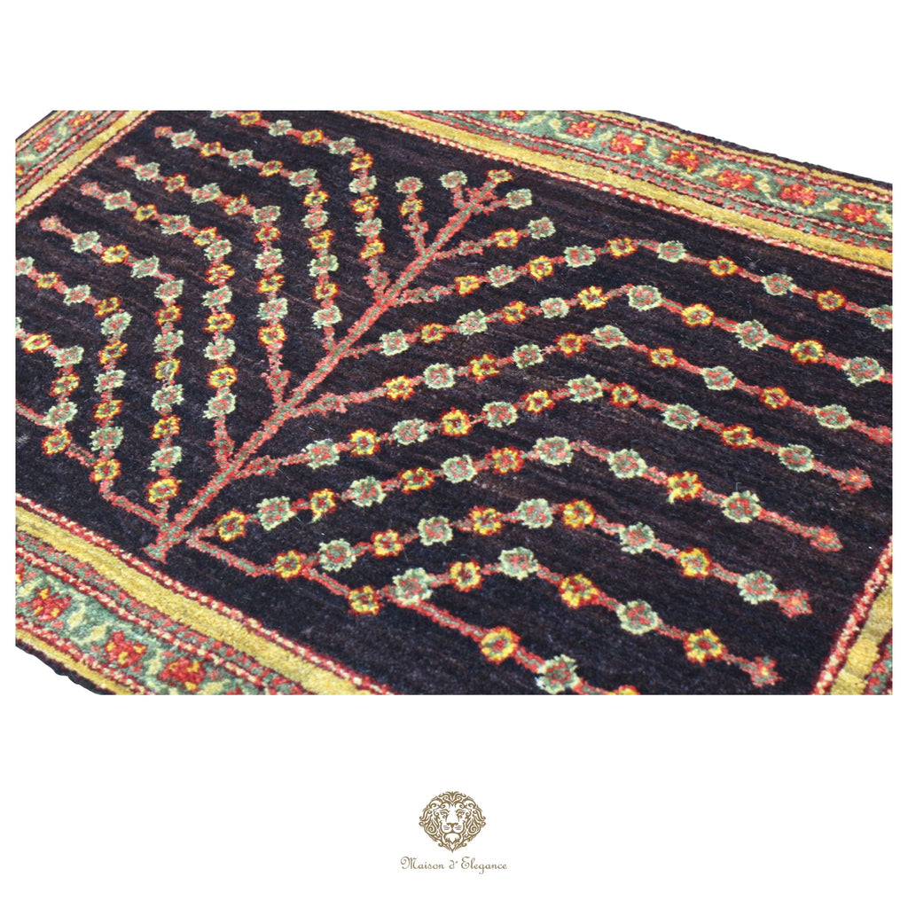 Alfombra persa Trible  Kashkuli con tintes naturales | Loribaft de lana hecha a mano 63 x 87 cm