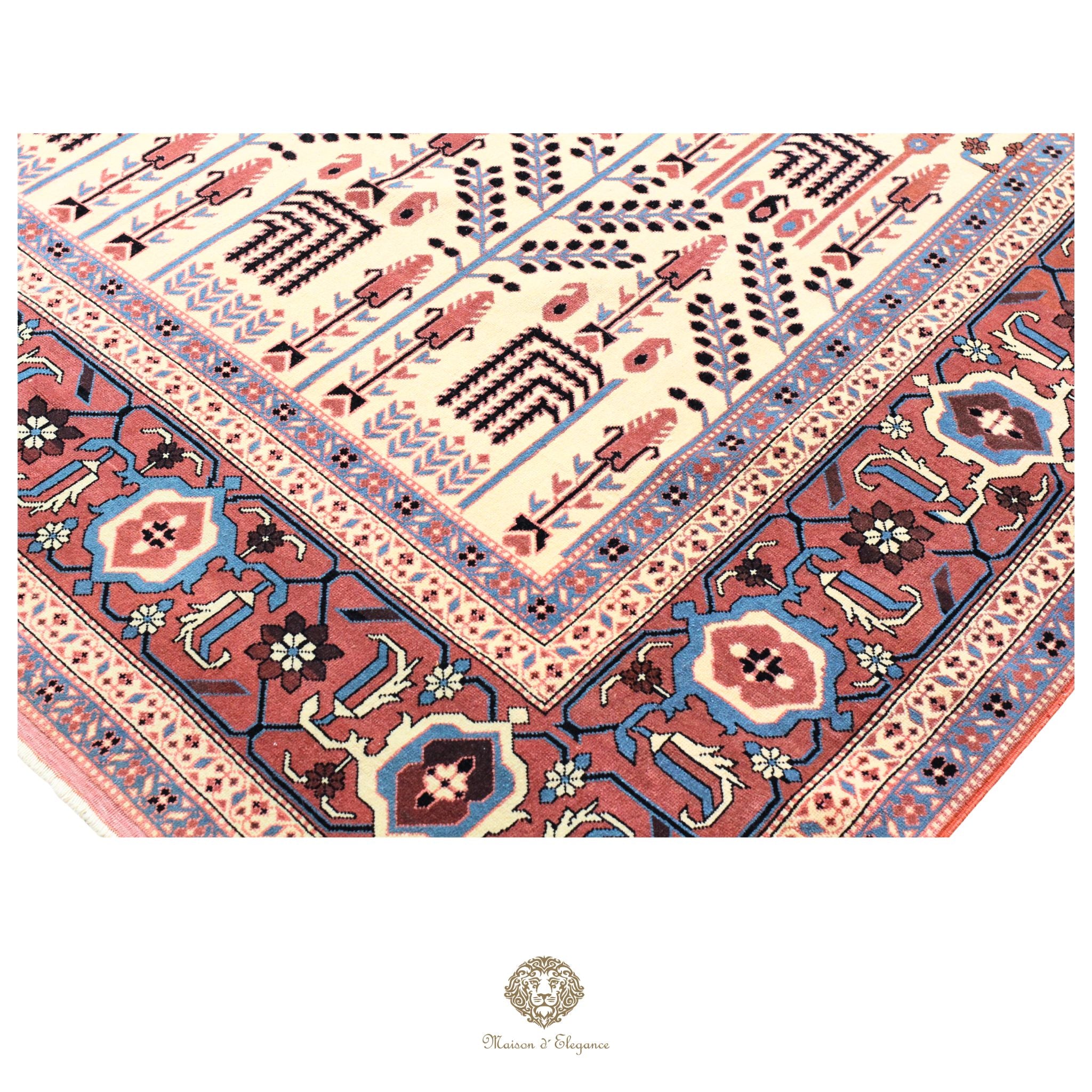 Alfombra de lana superfina con diseño floral Heriz estilo ivory | Alfombra Empire Maison 252x308 cm