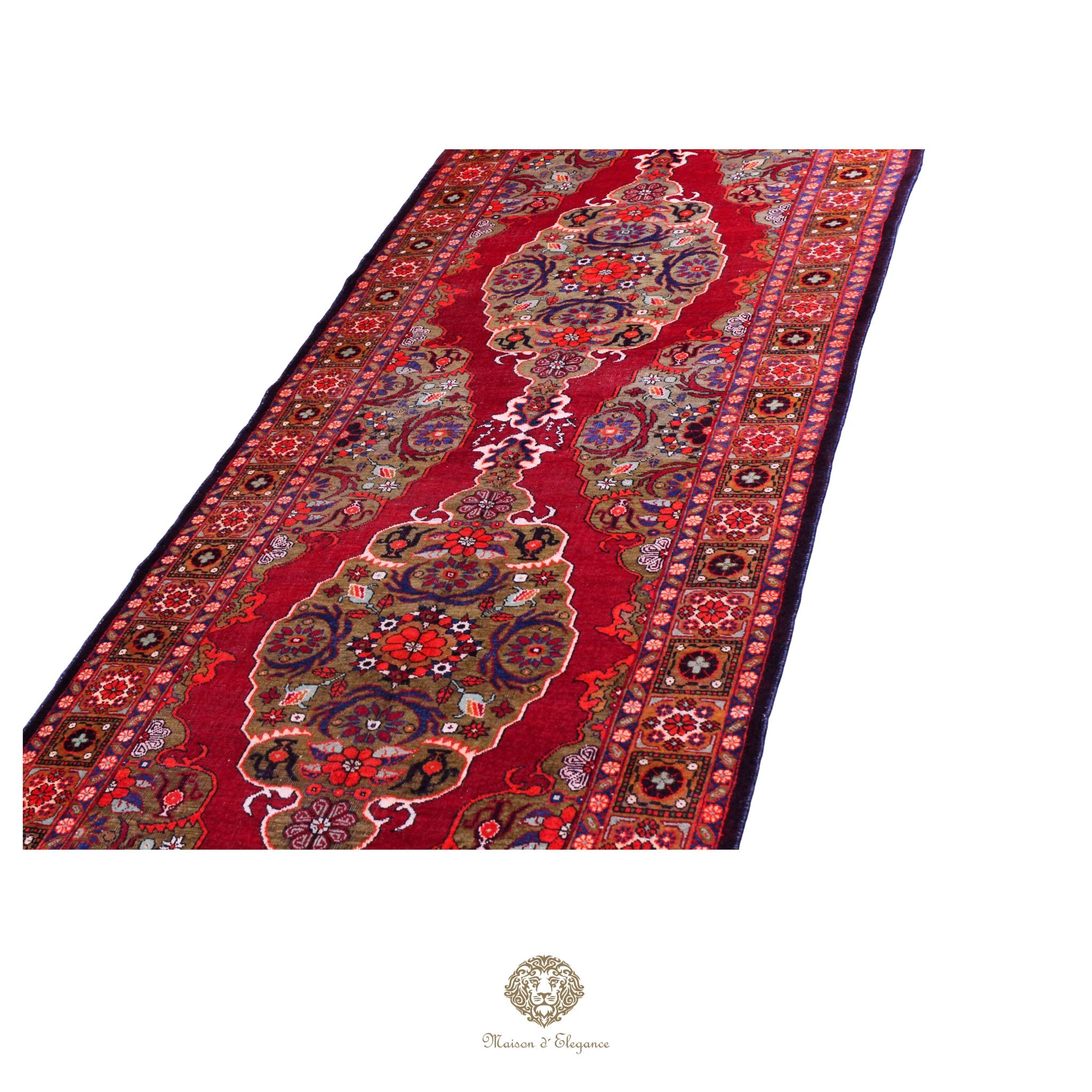 Alfombra persa Hamedan | Diseño tribal de lana teñida natural