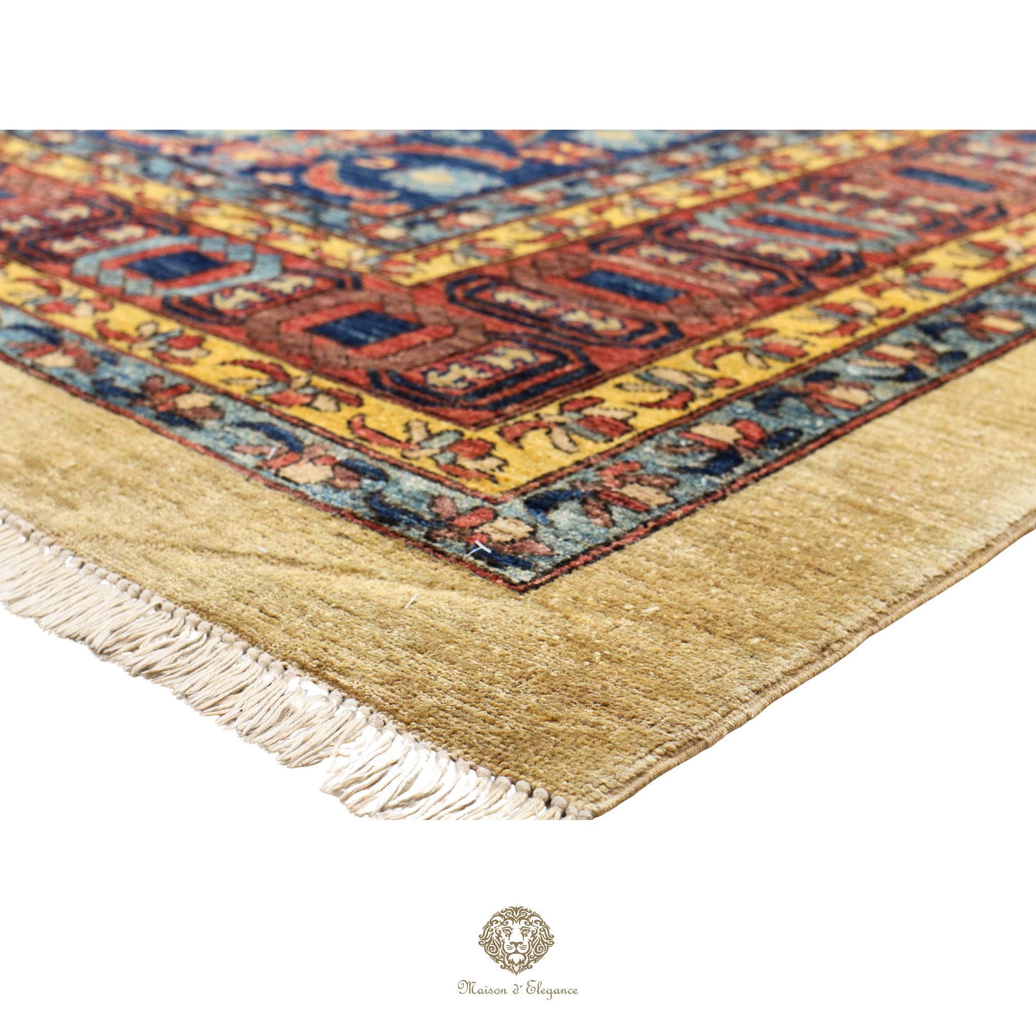Alfombra persa de lujo estilo Bakhshayesh, lana fina | Reproducción de diseño de medallón color marfil, 240 x 342 cm