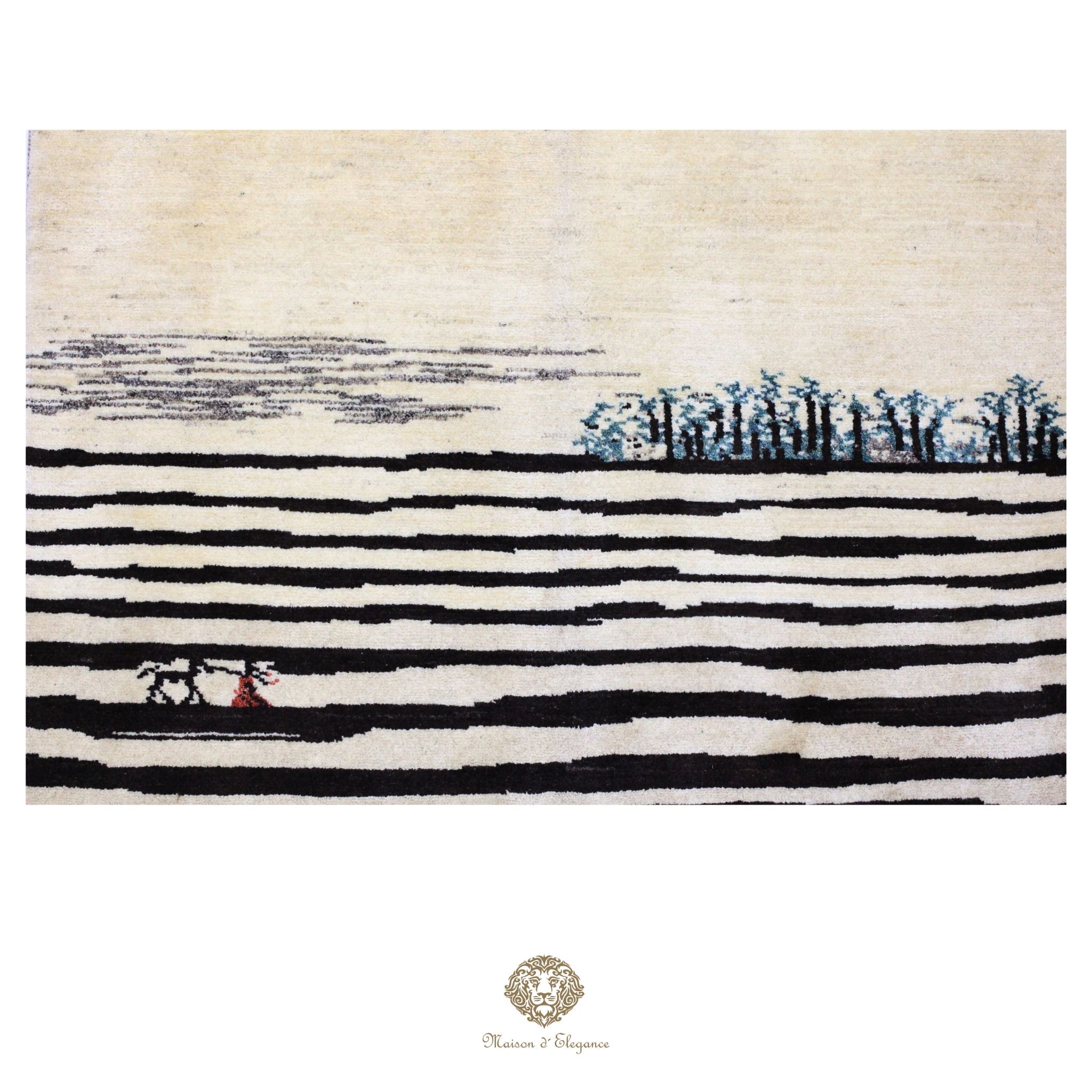 Alfombra persa Kashkuli blanca tribal naturale color | Gabbeh de lana hecha a mano 119 x 180 cm