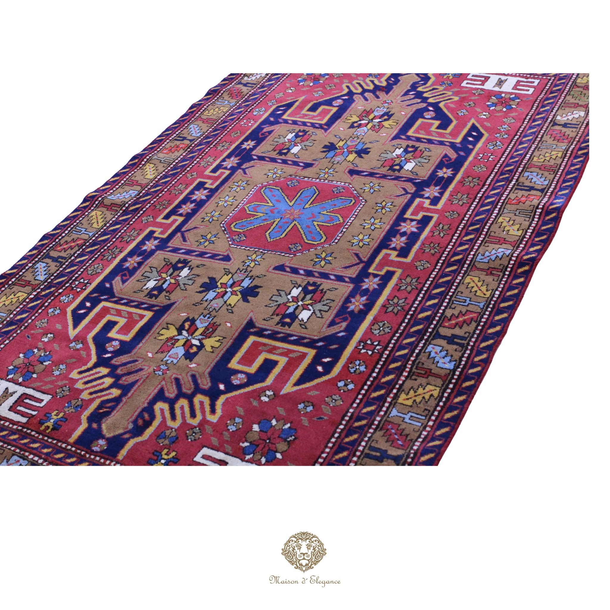 Alfombra Hamedan Lana Centro Geométrico Persa Tradicional 117 x 200 cm
