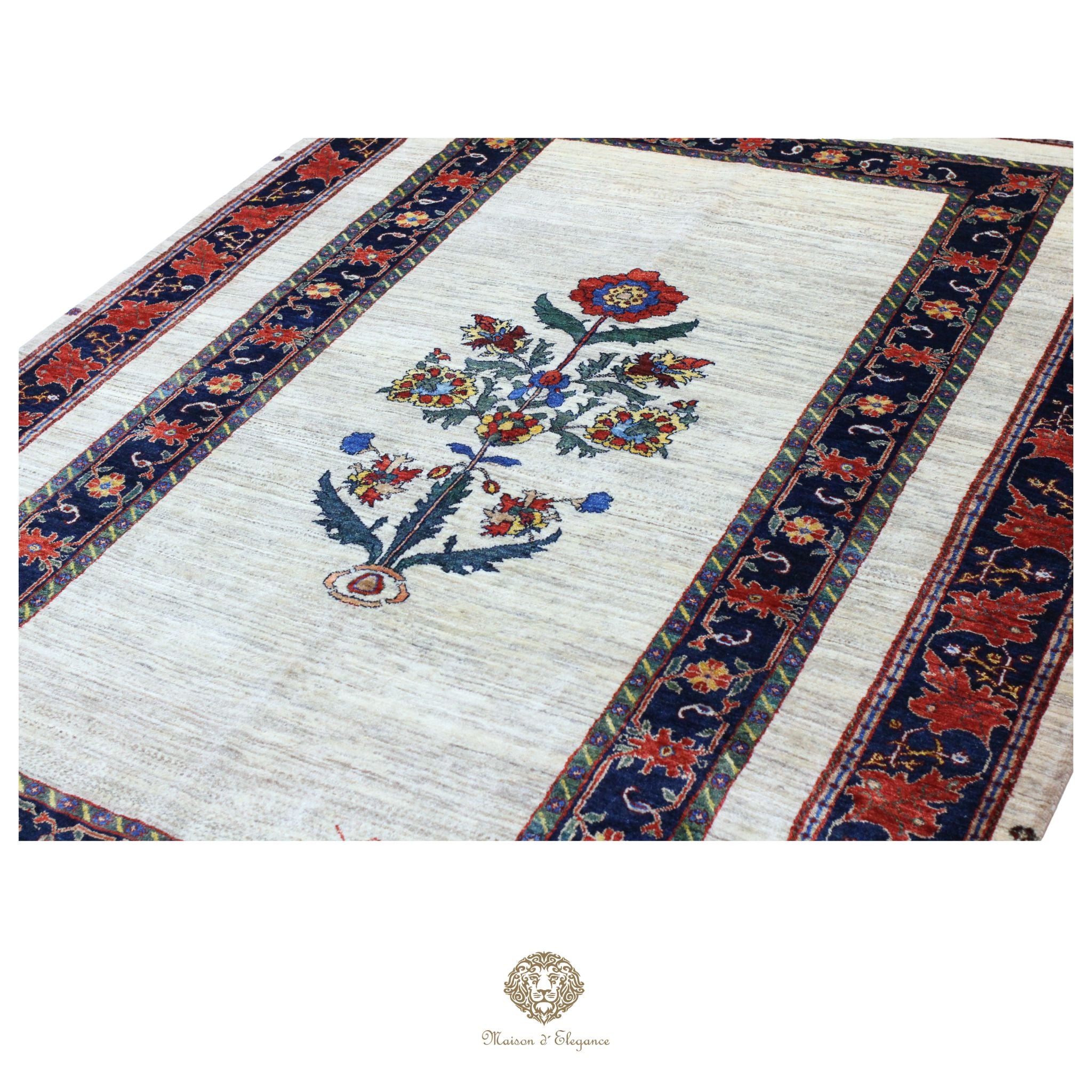 Alfombra persa Trible Fine Kashkuli con tintes naturales | Gabbeh de lana hecha a mano 170 x 240 cm