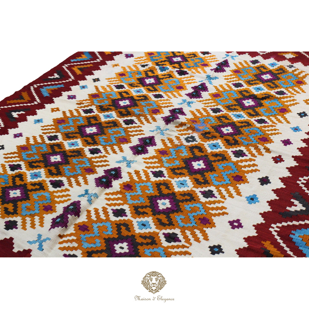 Alfombra Antigüedad Kilim Besarabia Lana | Diseño Geométrico 138x210 cm