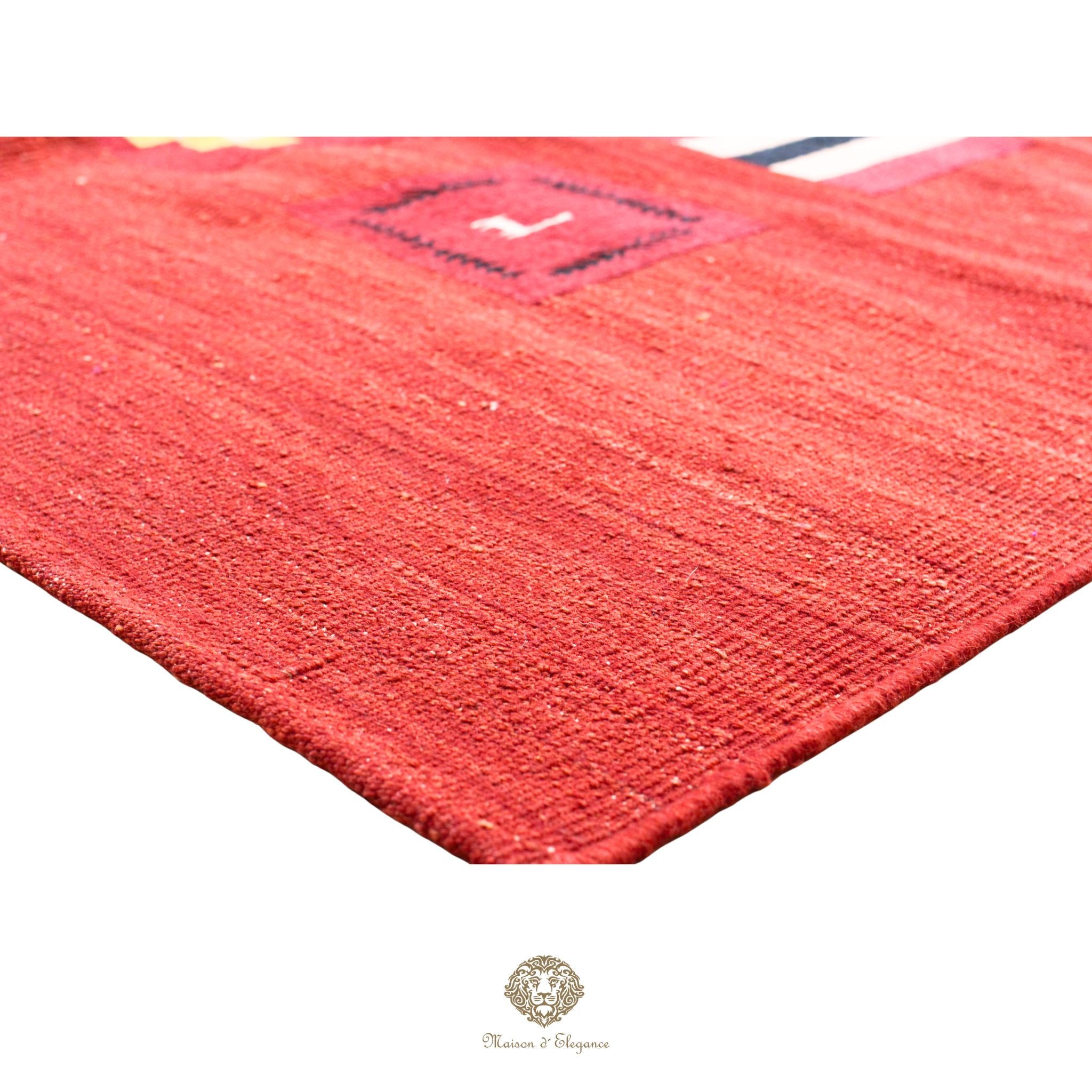 Kilim única moderna Tejido a Mano | Alfombra Plana de Lana y Seda con Tintes Naturales 236x296 cm