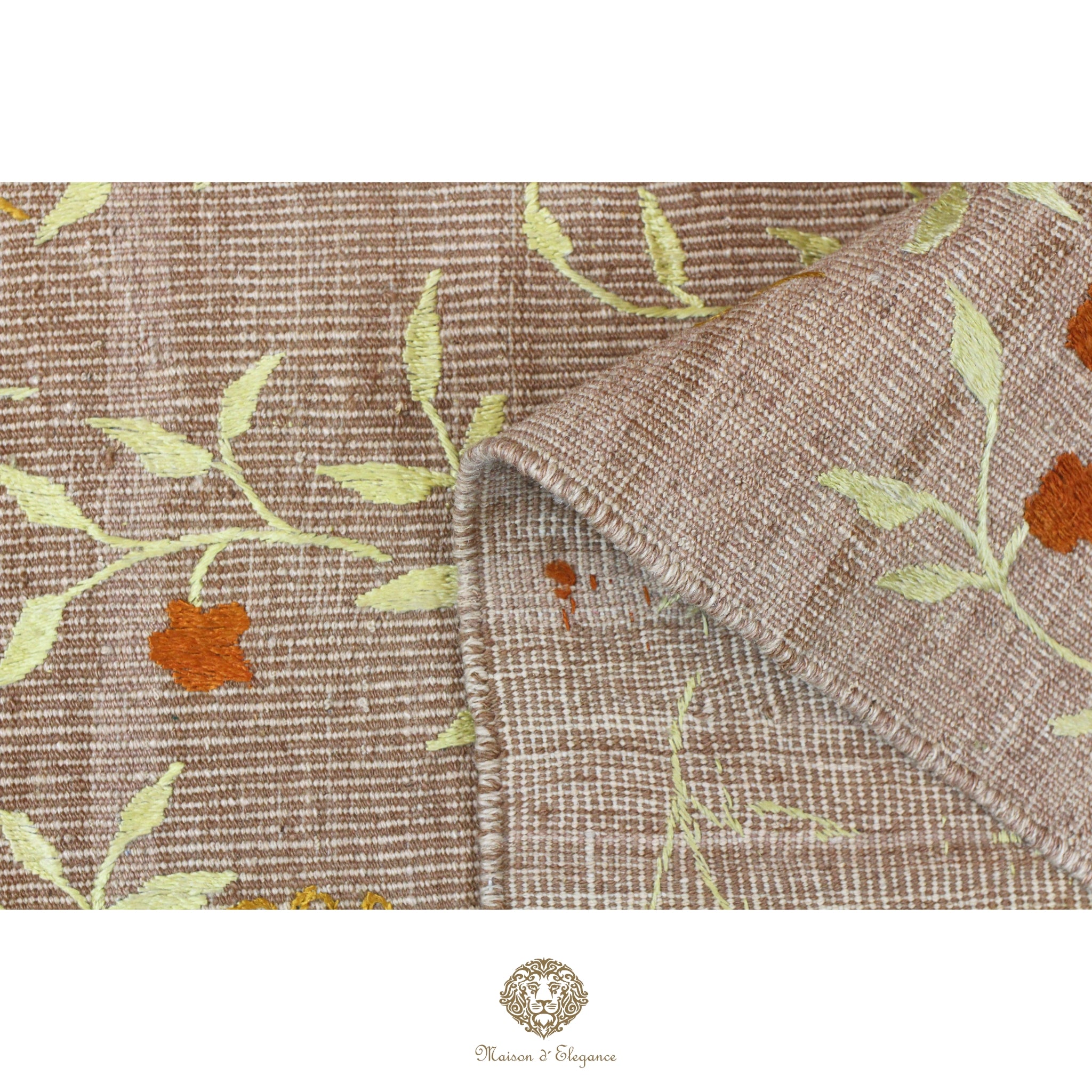 Textile with floral pattern on a plain background