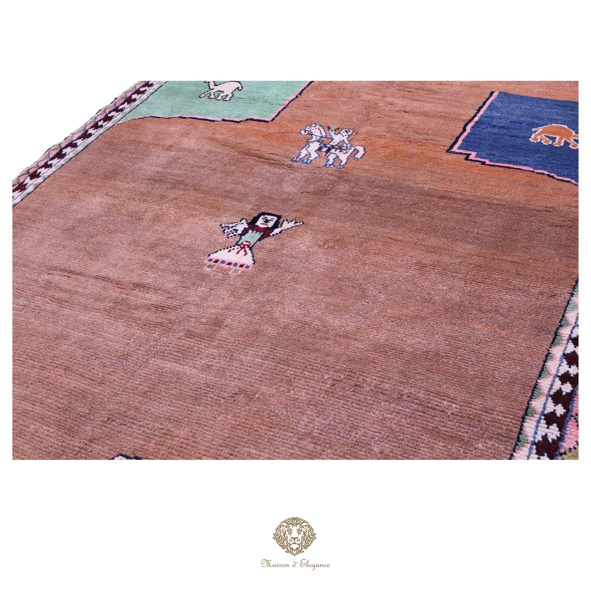 Alfombra persa Trible Gabbeh con tintes naturales | Loribaft de lana hecha a mano 191 x 275 cm