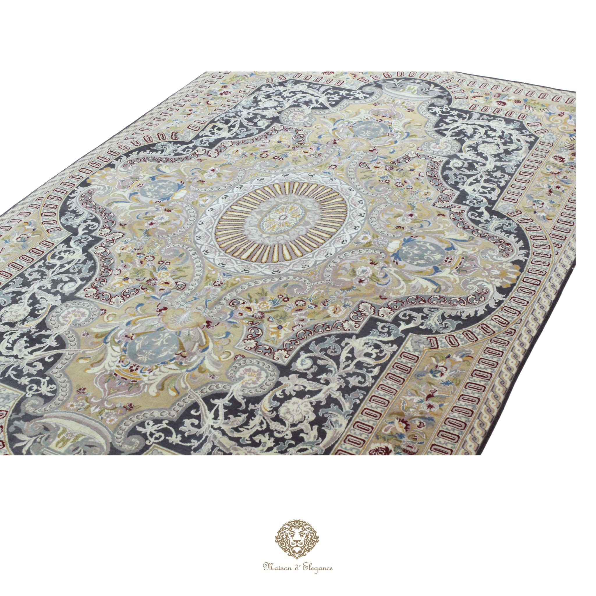 Alfombra Diseño Aubusson Floral Verde Lana Superfina | Imperio Maison Alfombra 180x263 cm