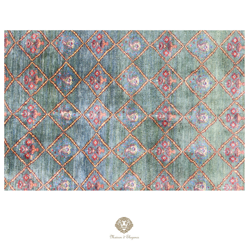 Alfombra persa Trible Fine Kashkuli con tintes naturales | Loribaft de lana hecha a mano 172 x 237 cm