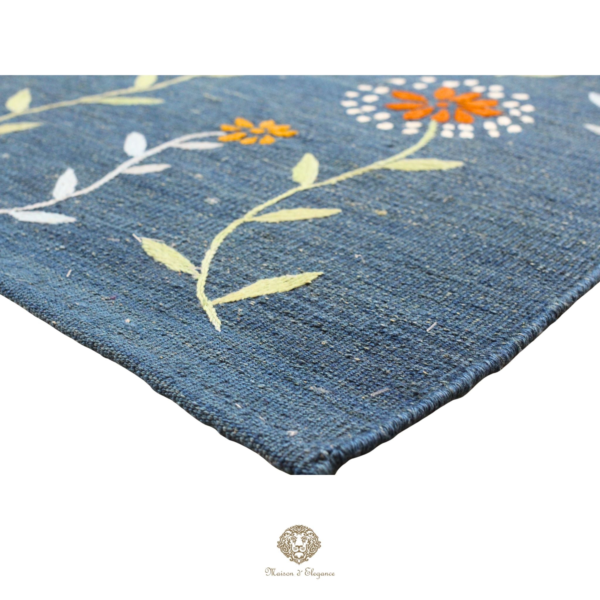 Kilim única moderna Tejido a Mano | Alfombra Plana de Lana y Seda con Tintes Naturales 170x227 m