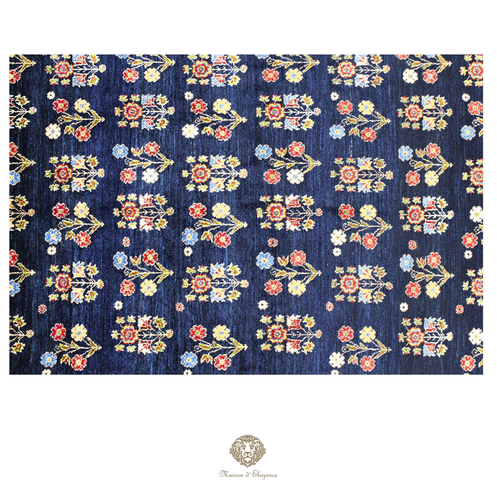 Alfombra persa Trible Fine Kashkuli con tintes naturales | Gabbeh de lana hecha a mano 164 x 238 cm