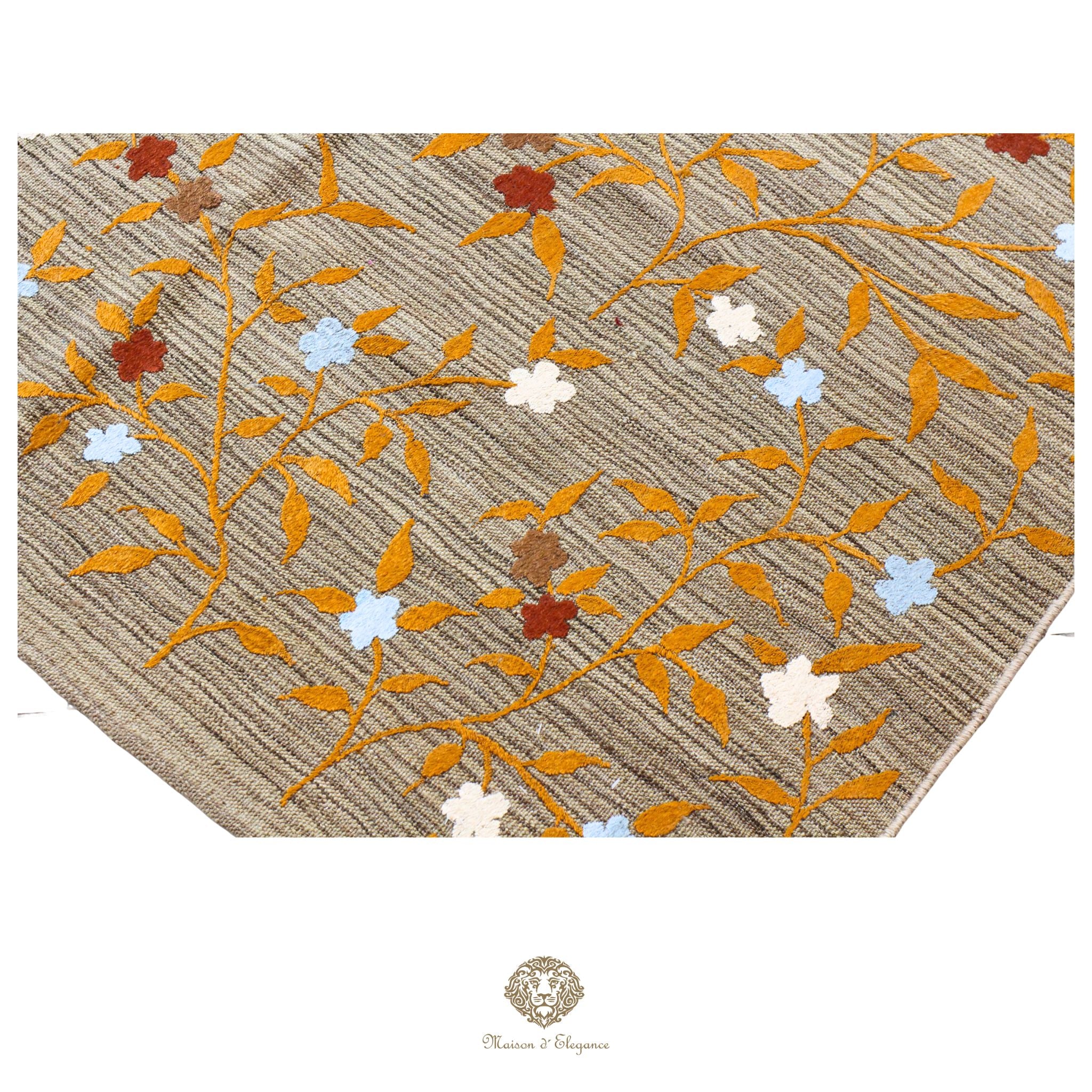 Kilim única moderna Tejido a Mano | Alfombra Plana de Lana y Seda con Tintes Naturales 215x301 cm