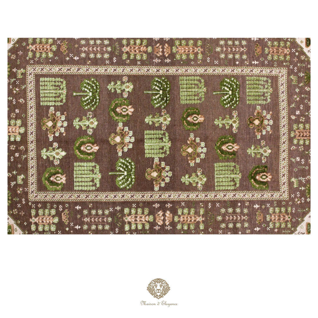 Alfombra persa Kashkuli de tejido plano, kilim bitécnico de lana | Hecha a mano, color natural, 120 x 180 cm