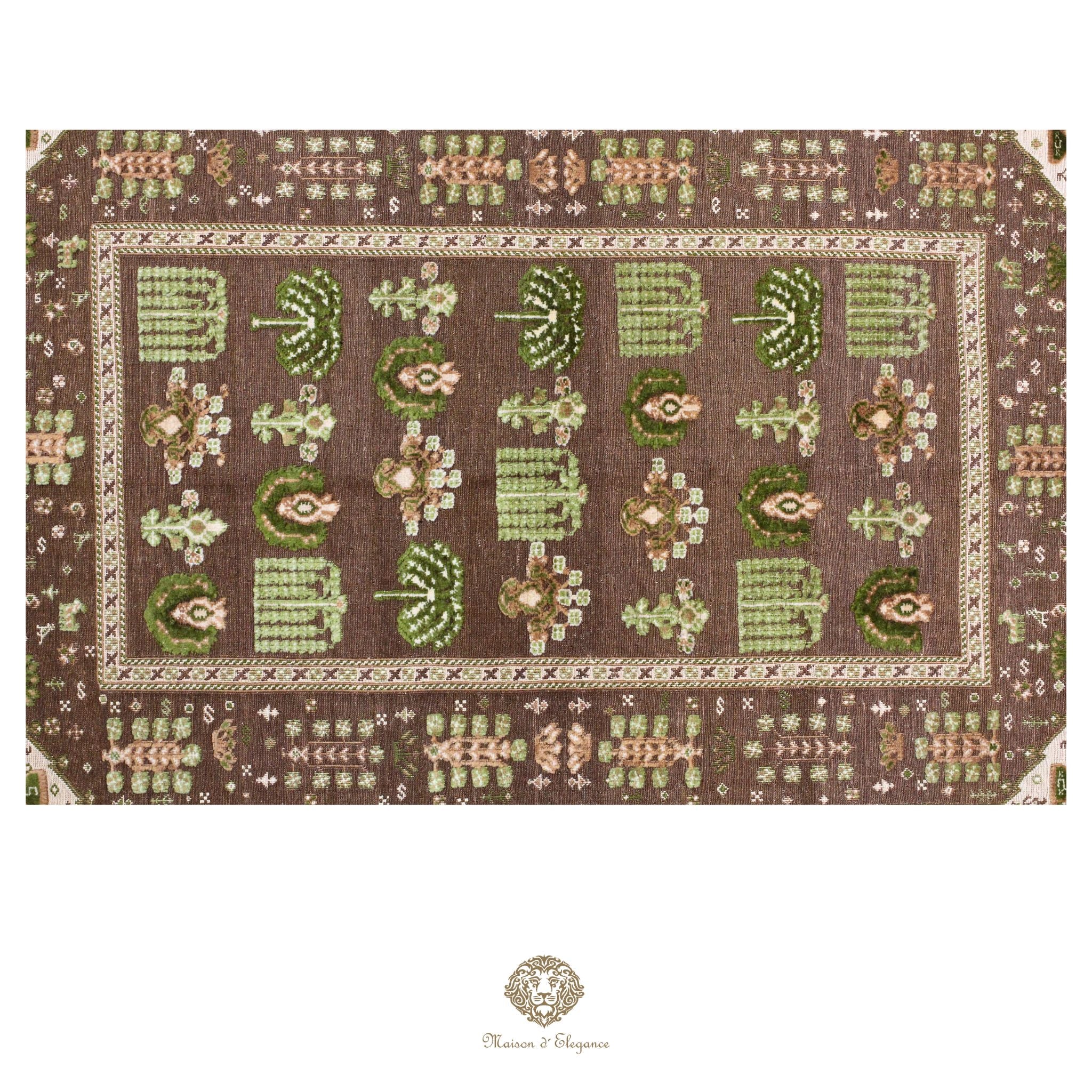 Alfombra persa Kashkuli de tejido plano, kilim bitécnico de lana | Hecha a mano, color natural, 120 x 180 cm