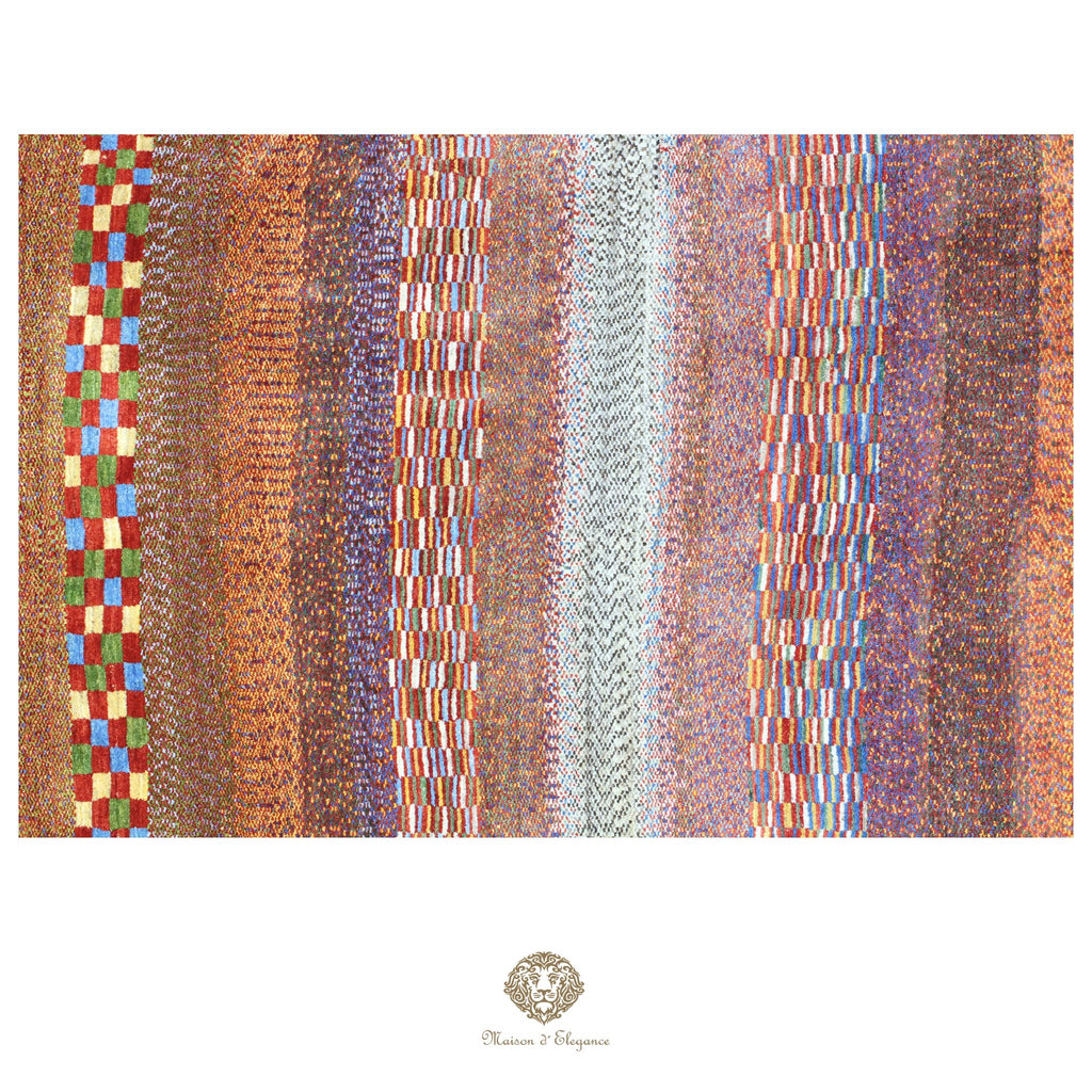 Alfombra persa Trible Fine Kashkuli con tintes naturales | Loribaft de lana hecha a mano 170 x 243 cm