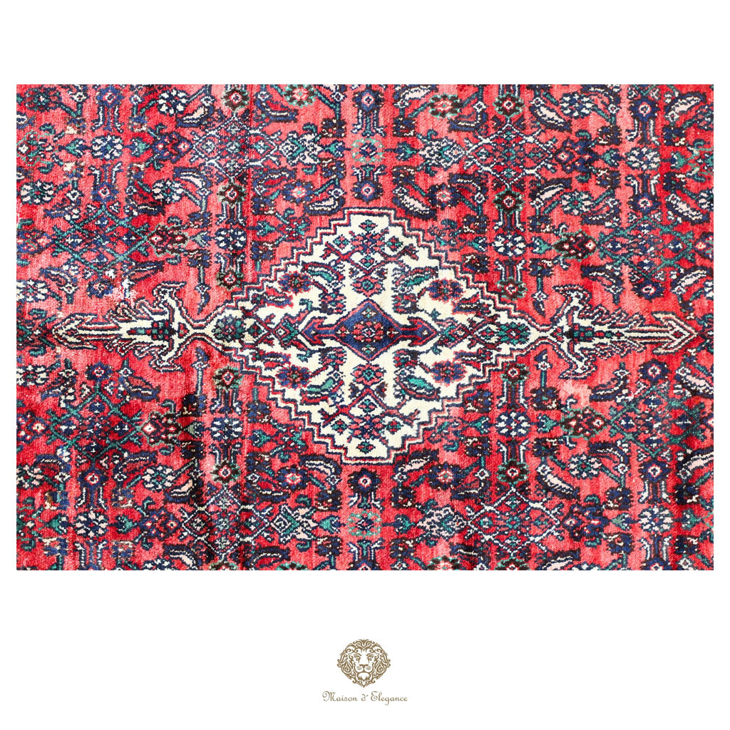 Alfombra Hamedan Lana Centro Geométrico Persa Tradicional | diseño de medallón hecho a mano 322 x 395 cm