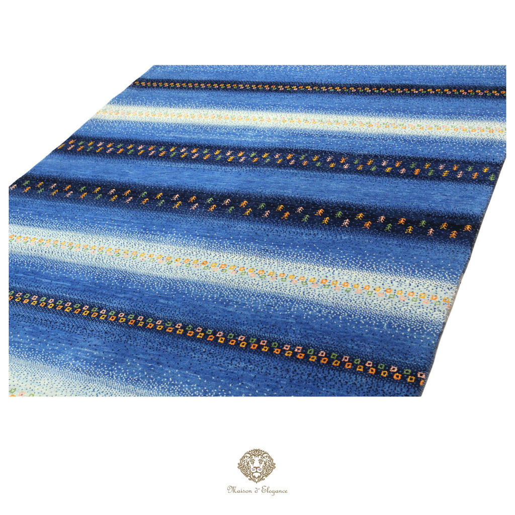 Alfombra persa Kashkuli azul | Gabbeh de lana hecha a mano 170 x 273 cm