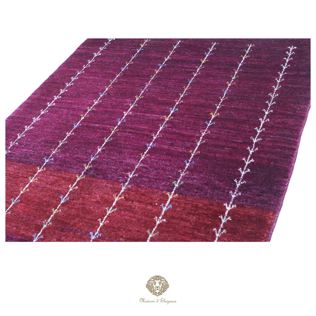 Alfombra persa Kashkuli rojo tribal naturale color | Gabbeh de lana hecha a mano 85 x 120 cm