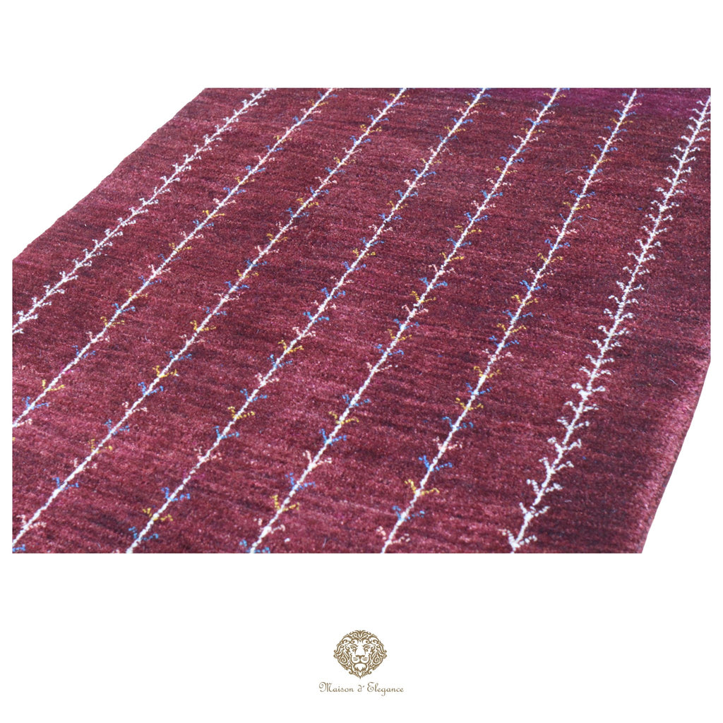 Alfombra persa Kashkuli rojo tribal naturale color | Gabbeh de lana hecha a mano 84 x 125 cm