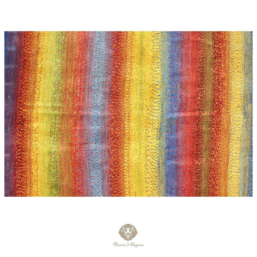 Alfombra persa Kashkuli de lana teñida naturalmente y colorida | Gabbeh hecha a mano 118 x 194 cm