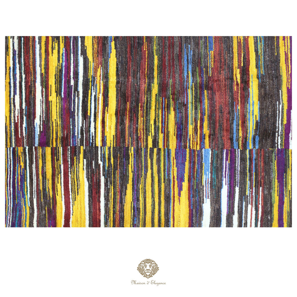 Alfombra persa Kashkuli colorida vistosa | Gabbeh de lana hecha a mano 165 x 238 cm