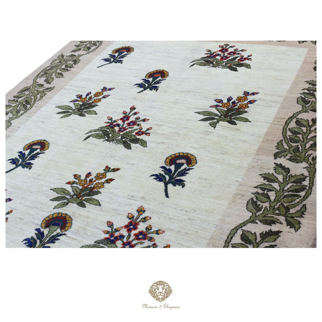 Alfombra persa Trible Fine Kashkuli con tintes naturales | Gabbeh de lana hecha a mano 156 x 197 cm
