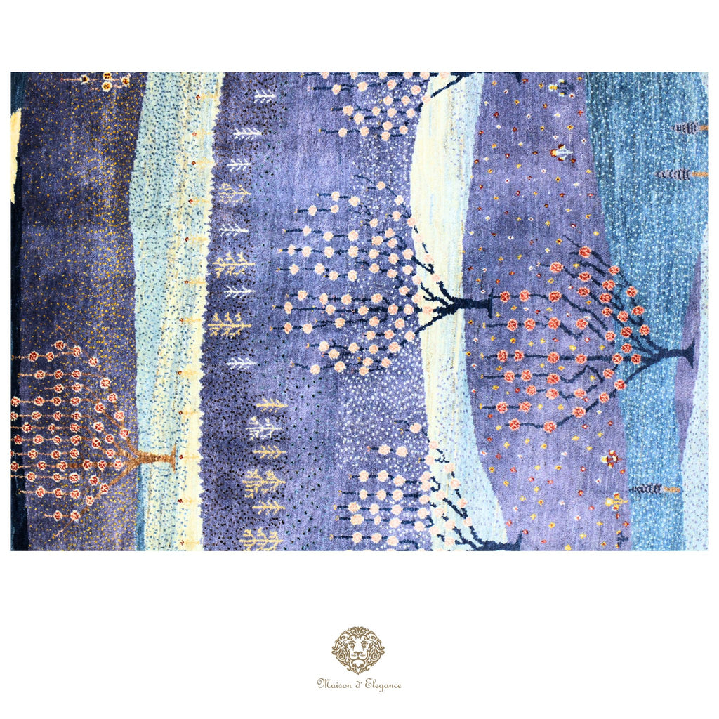 Alfombra persa Kashkuli azul | Gabbeh de lana hecha a mano 168 x 243 cm