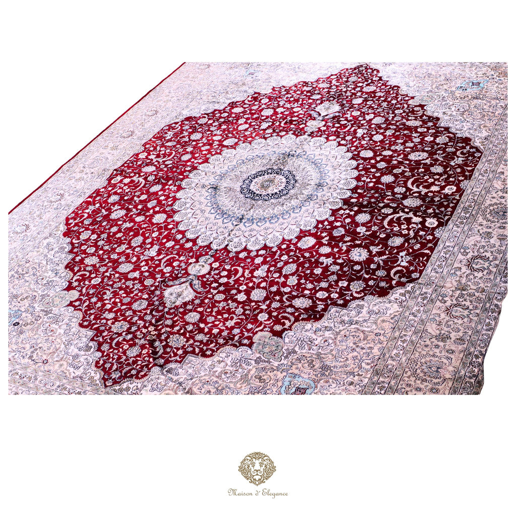 Alfombra china de seda de alta gama, exclusiva, hecha a mano | obra maestra, 314 x 443 cm