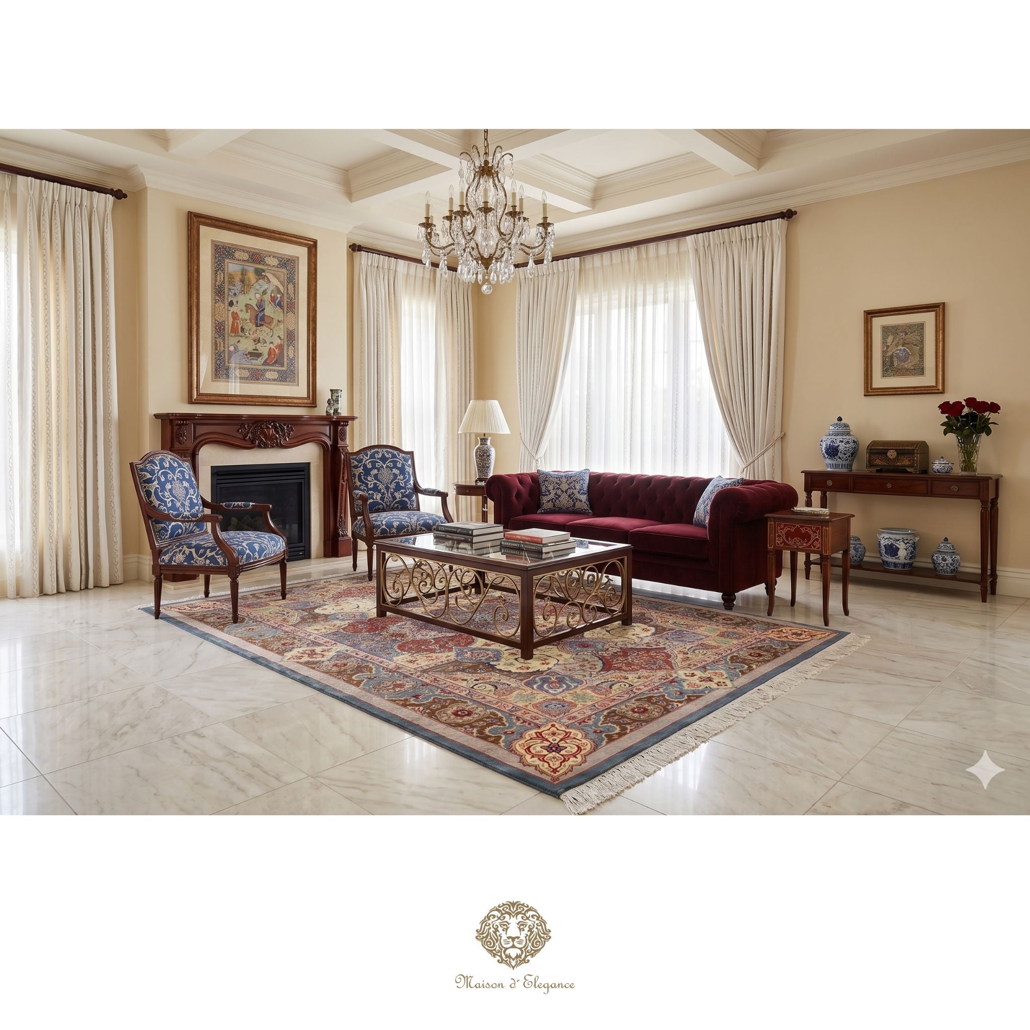Alfombra persa Qom exclusiva de seda pura | Obra maestra anudada a mano con tintes naturales, firmada, 100 x 161 cm
