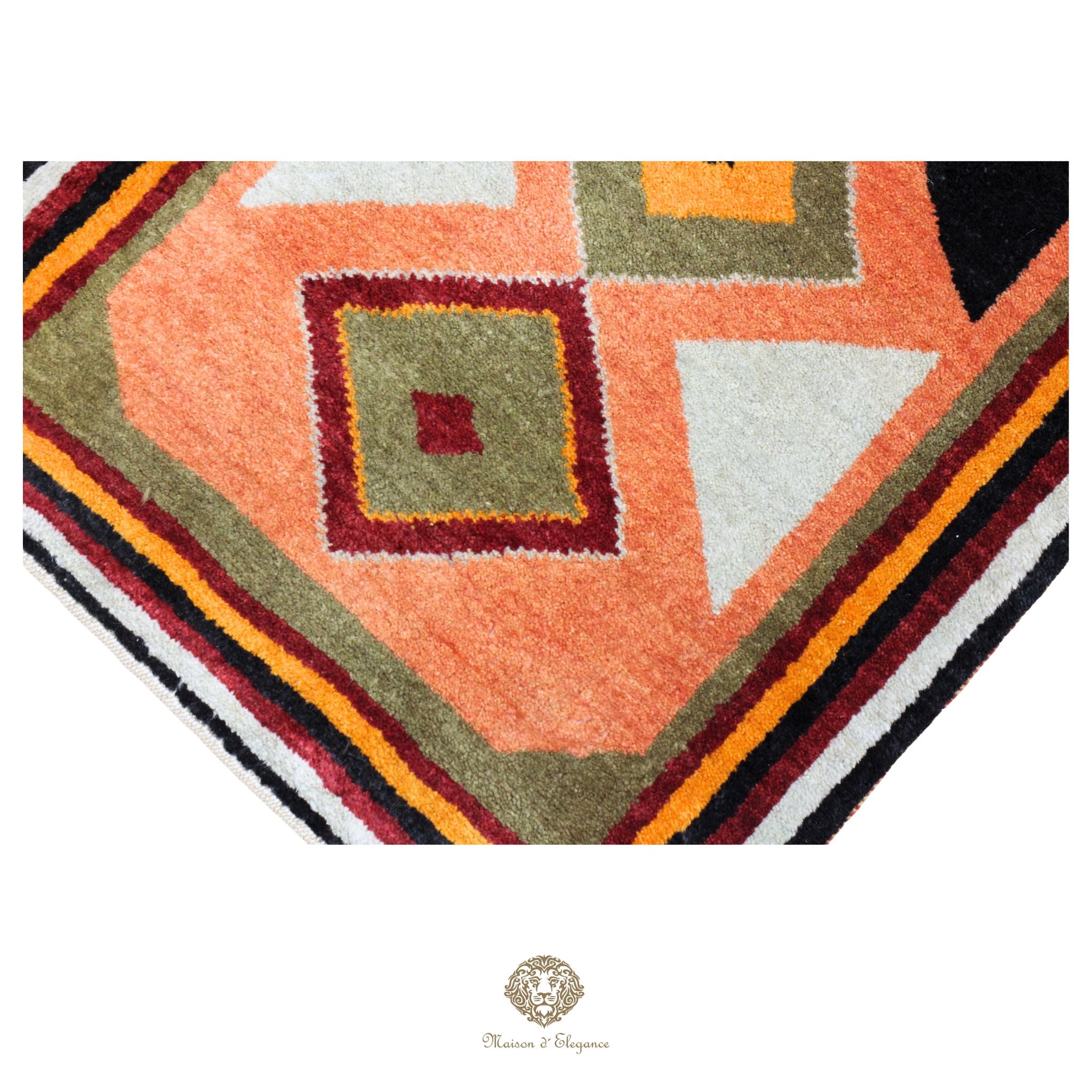 Alfombra persa Kashkuli Loribaft teñida con tintes naturales | Gabbeh de lana hecha a mano 51x137 cm