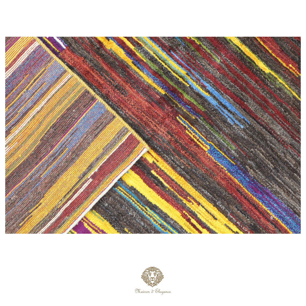 Alfombra persa Kashkuli colorida vistosa | Gabbeh de lana hecha a mano 165 x 238 cm