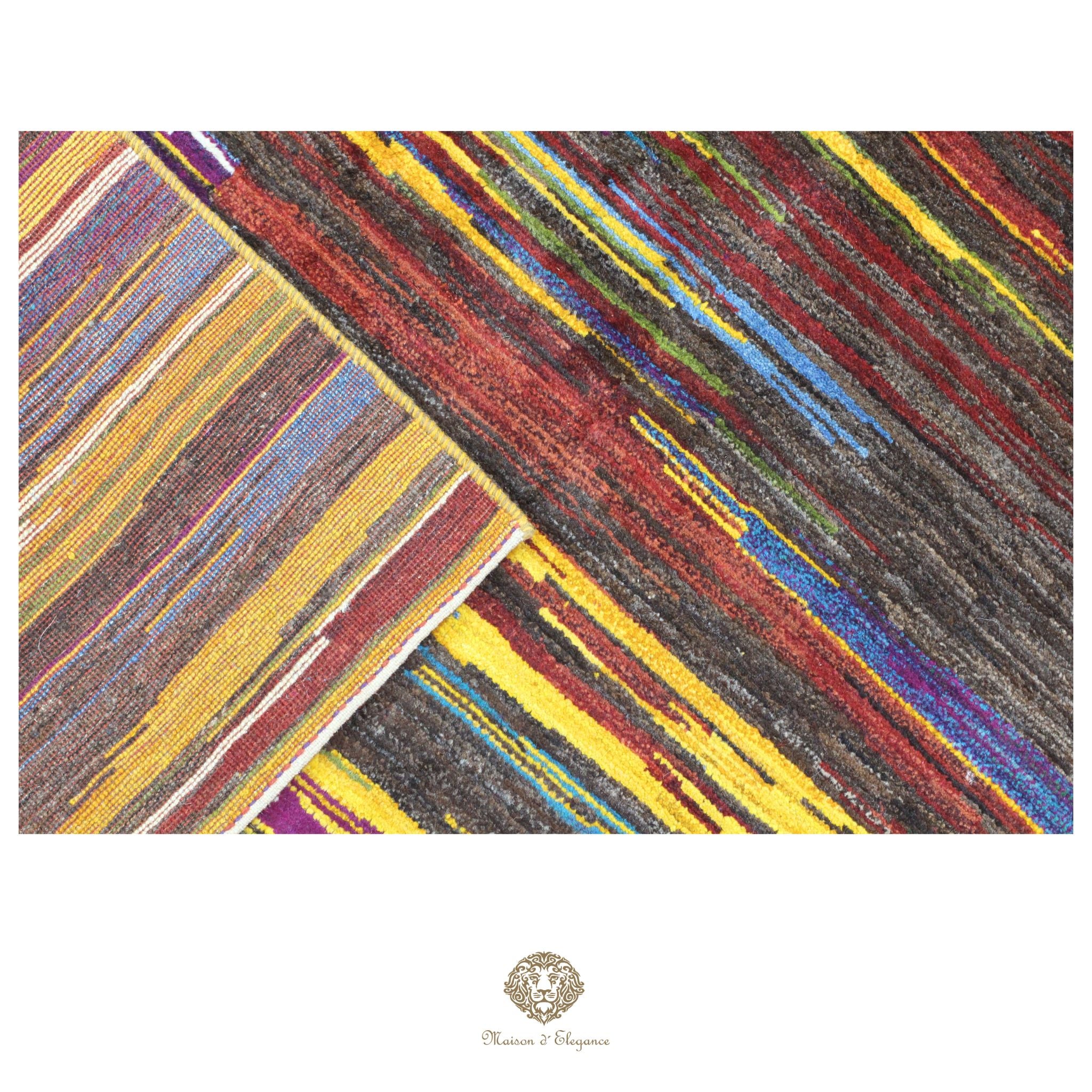 Alfombra persa Kashkuli colorida vistosa | Gabbeh de lana hecha a mano 165 x 238 cm