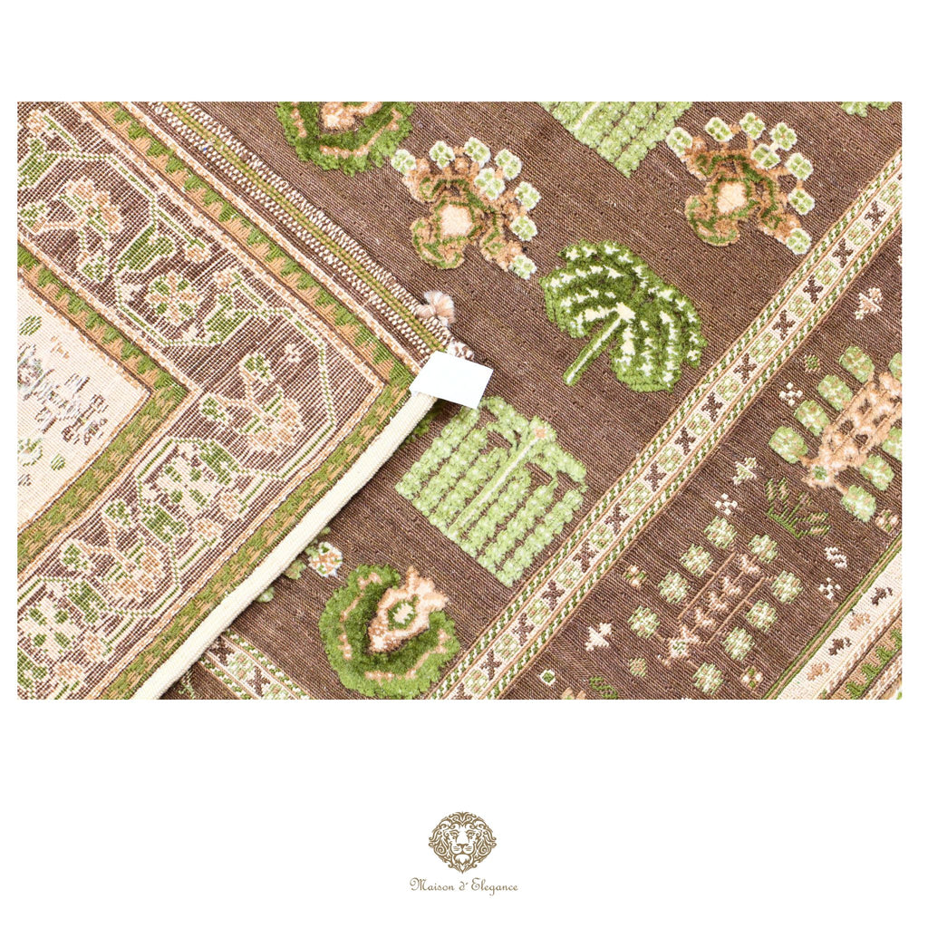 Alfombra persa Kashkuli de tejido plano, kilim bitécnico de lana | Hecha a mano, color natural, 120 x 180 cm
